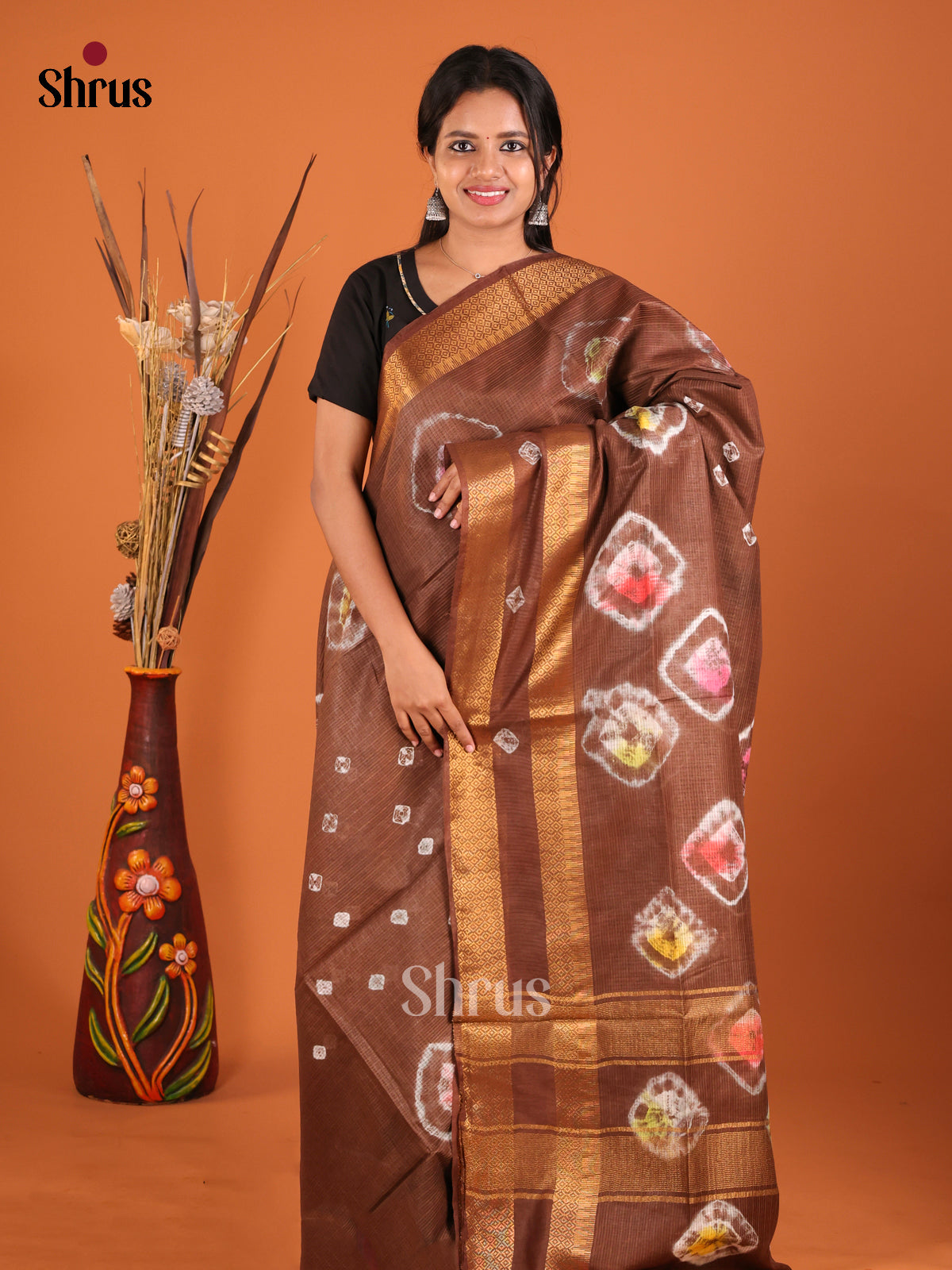 DIS05465 - Shibori Saree - Shop on Shrus.com
