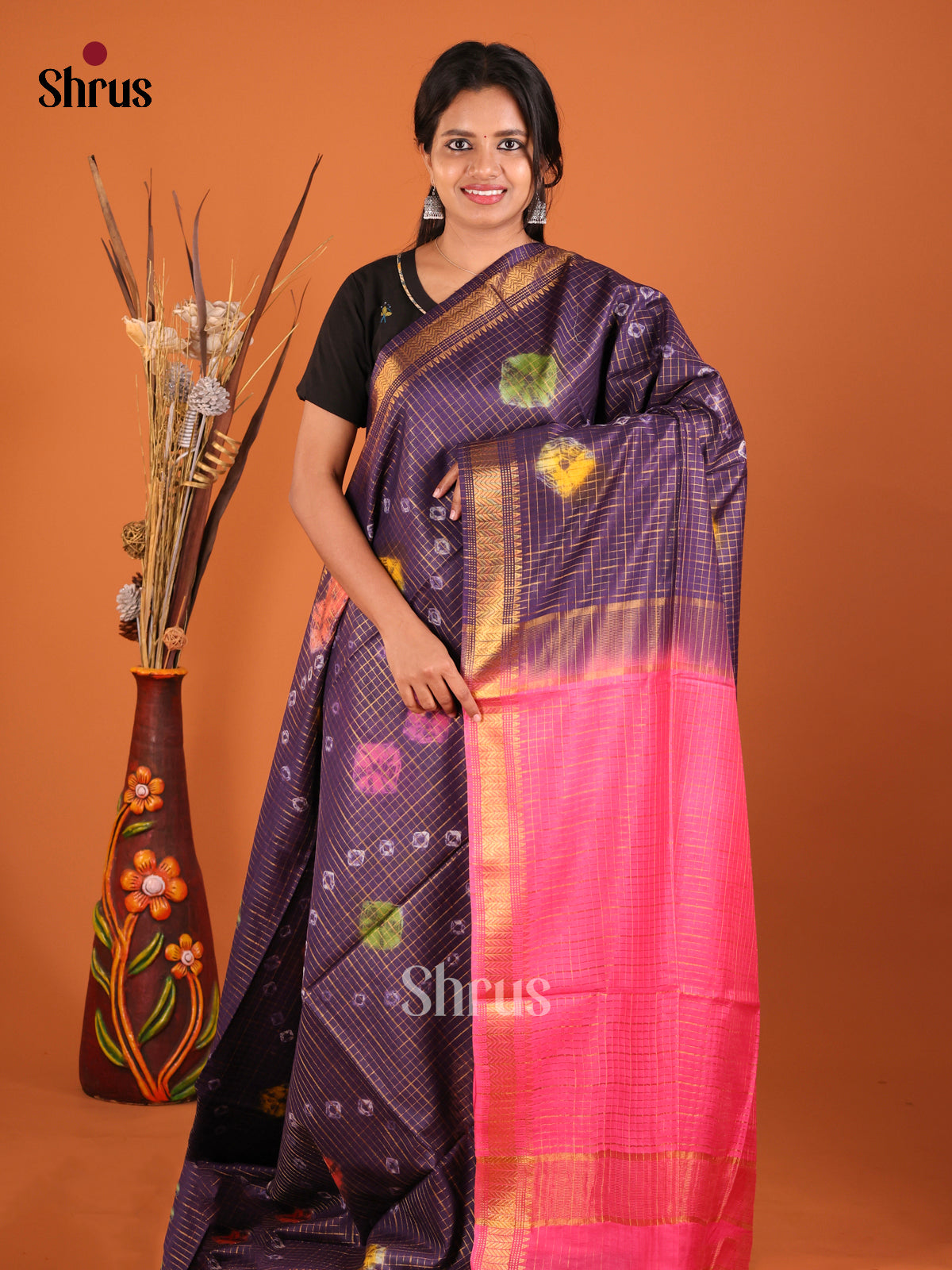 DIS05486 - Shibori Saree - Shop on Shrus.com