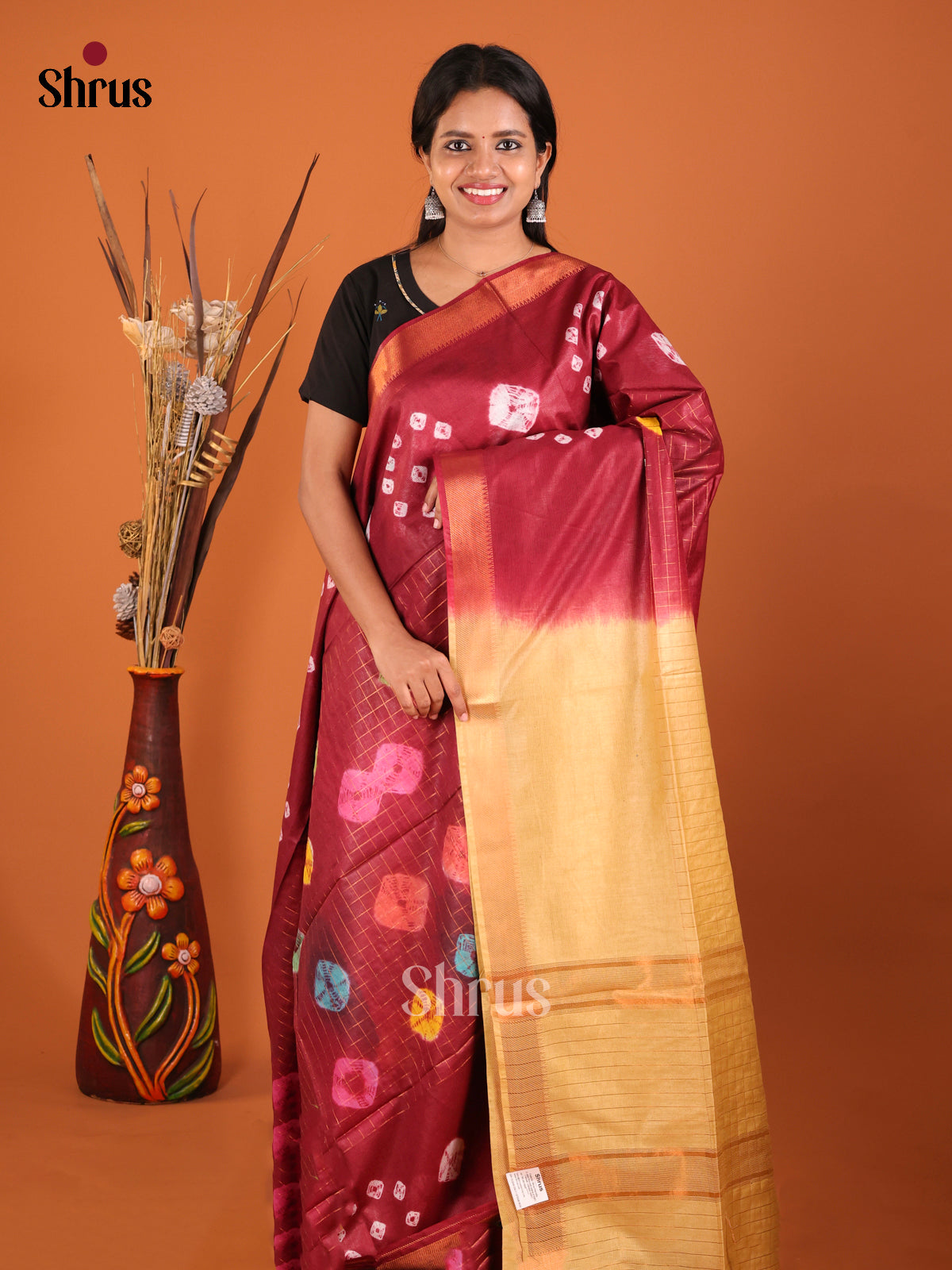 DIS05489 - Shibori Saree - Shop on Shrus.com