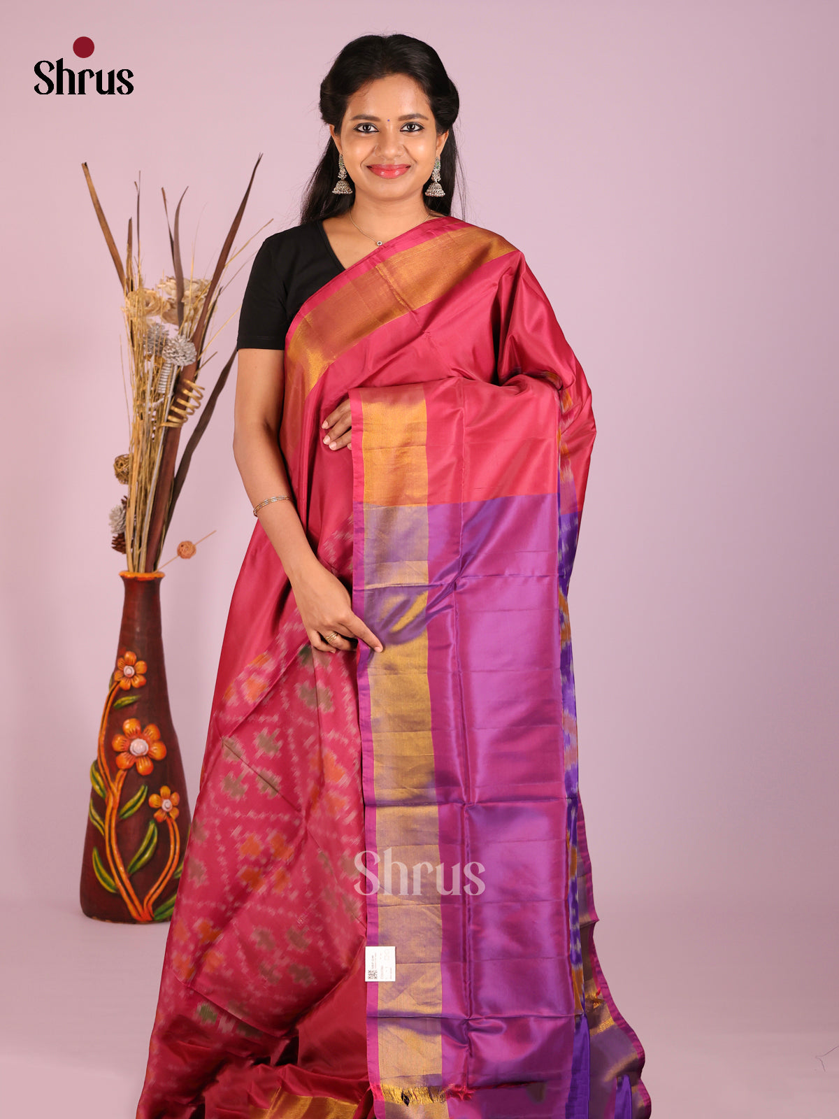 Maroon & Purple- Semi uppada Saree - Shop on Shrus.com