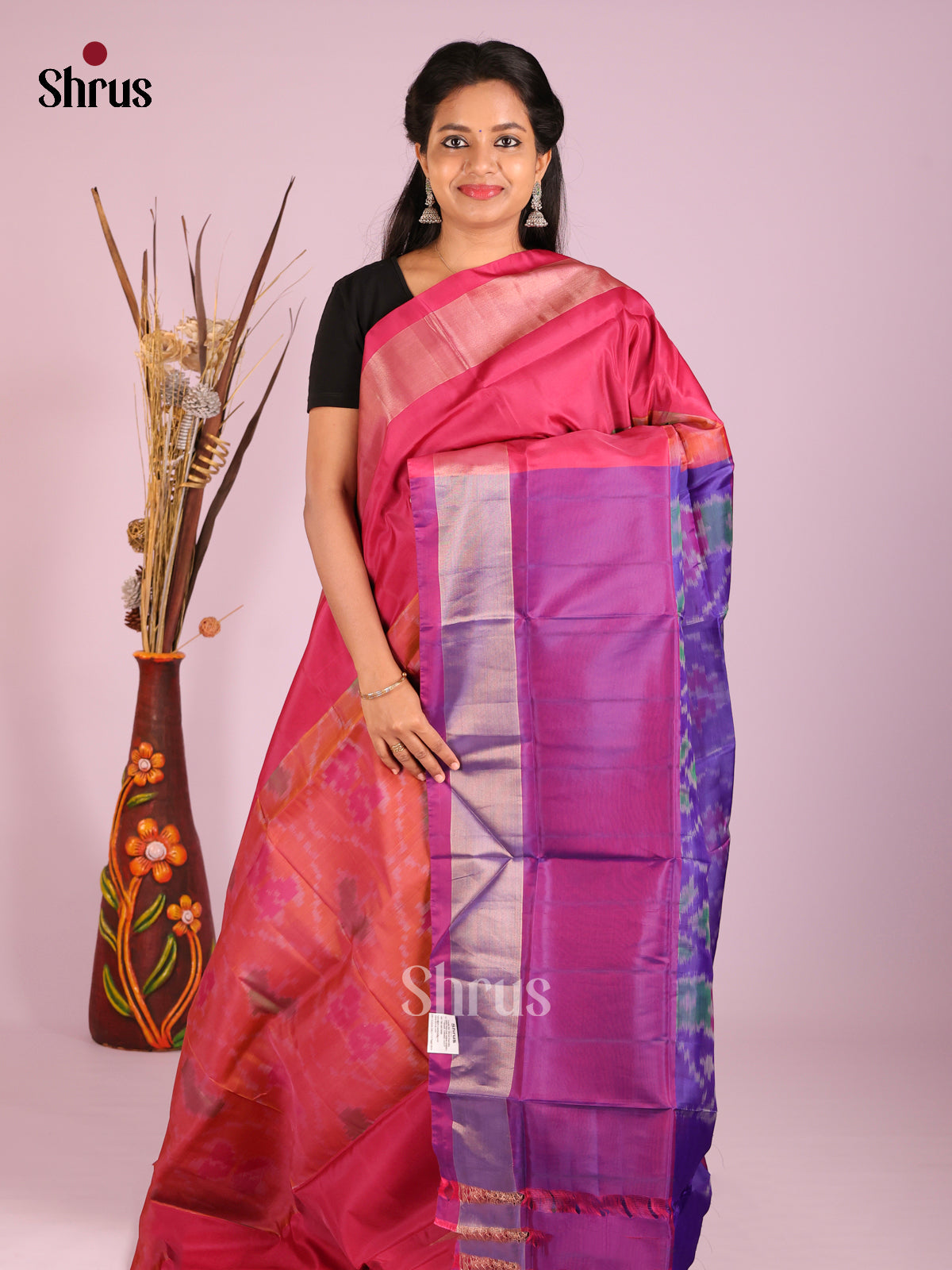 Red & Purple - Semi uppada Saree