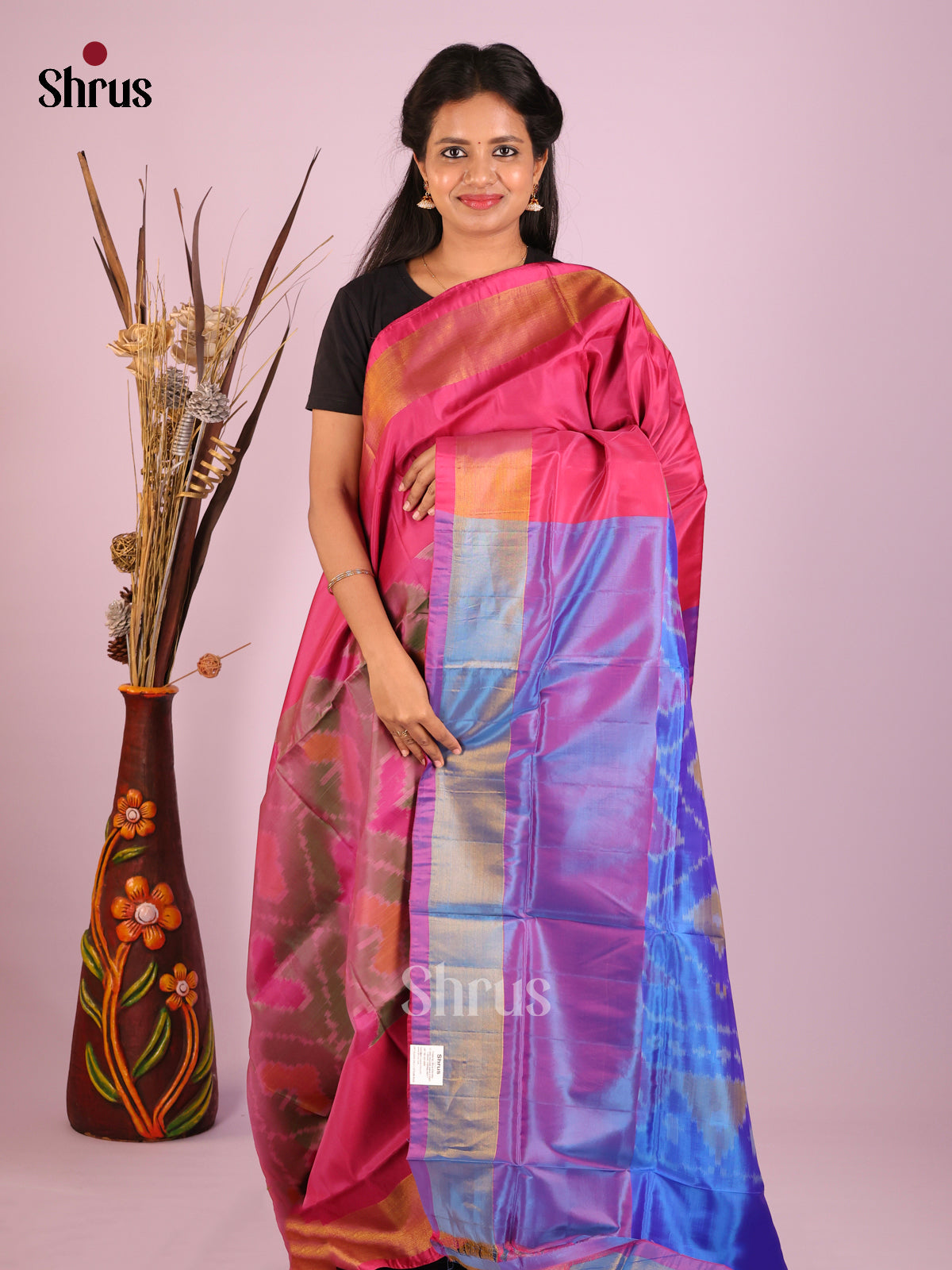 Double Shaded Green & Purple- Semi uppada Saree - Shop on Shrus.com