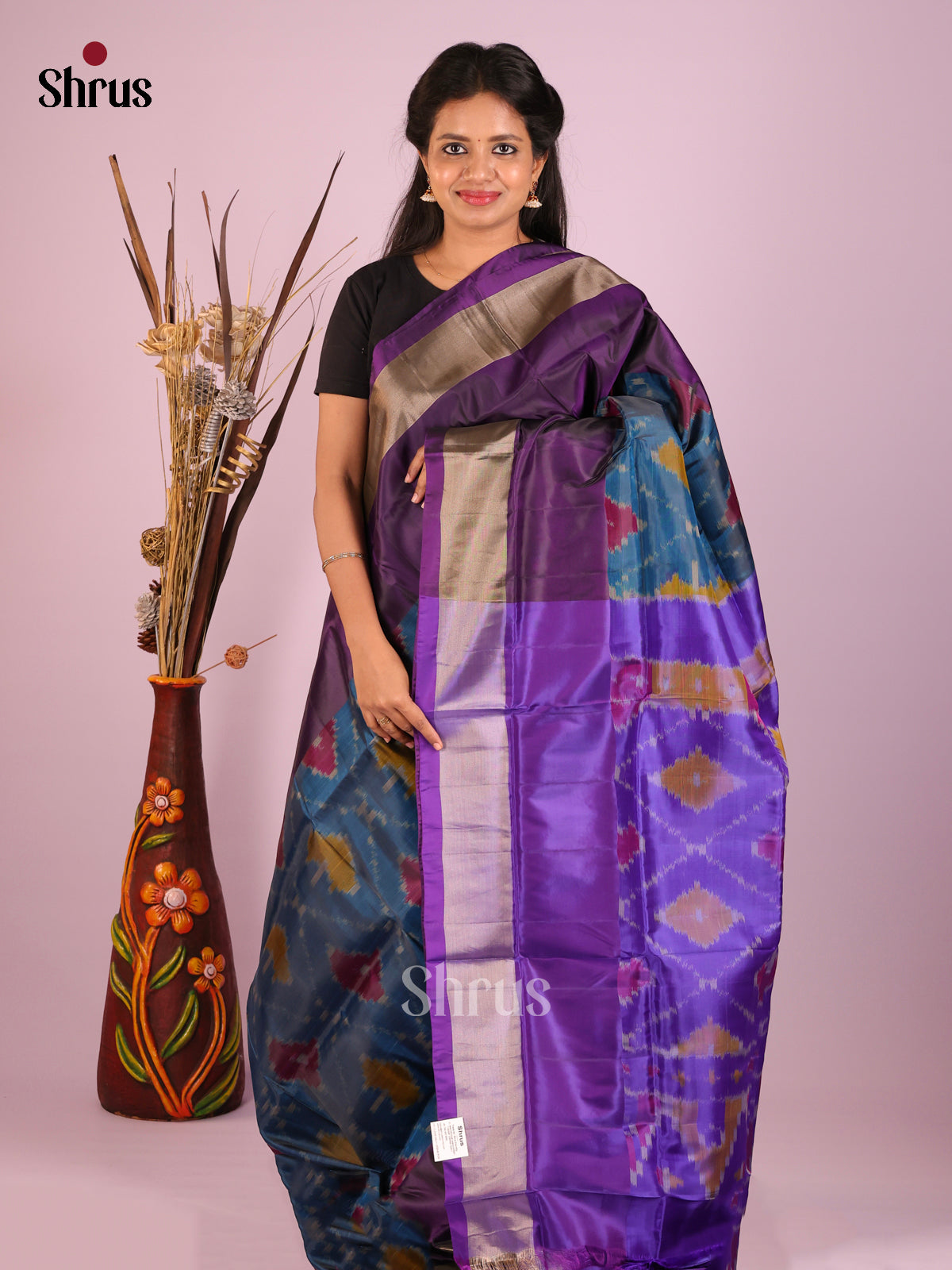 Blue & Purple- Semi uppada Saree