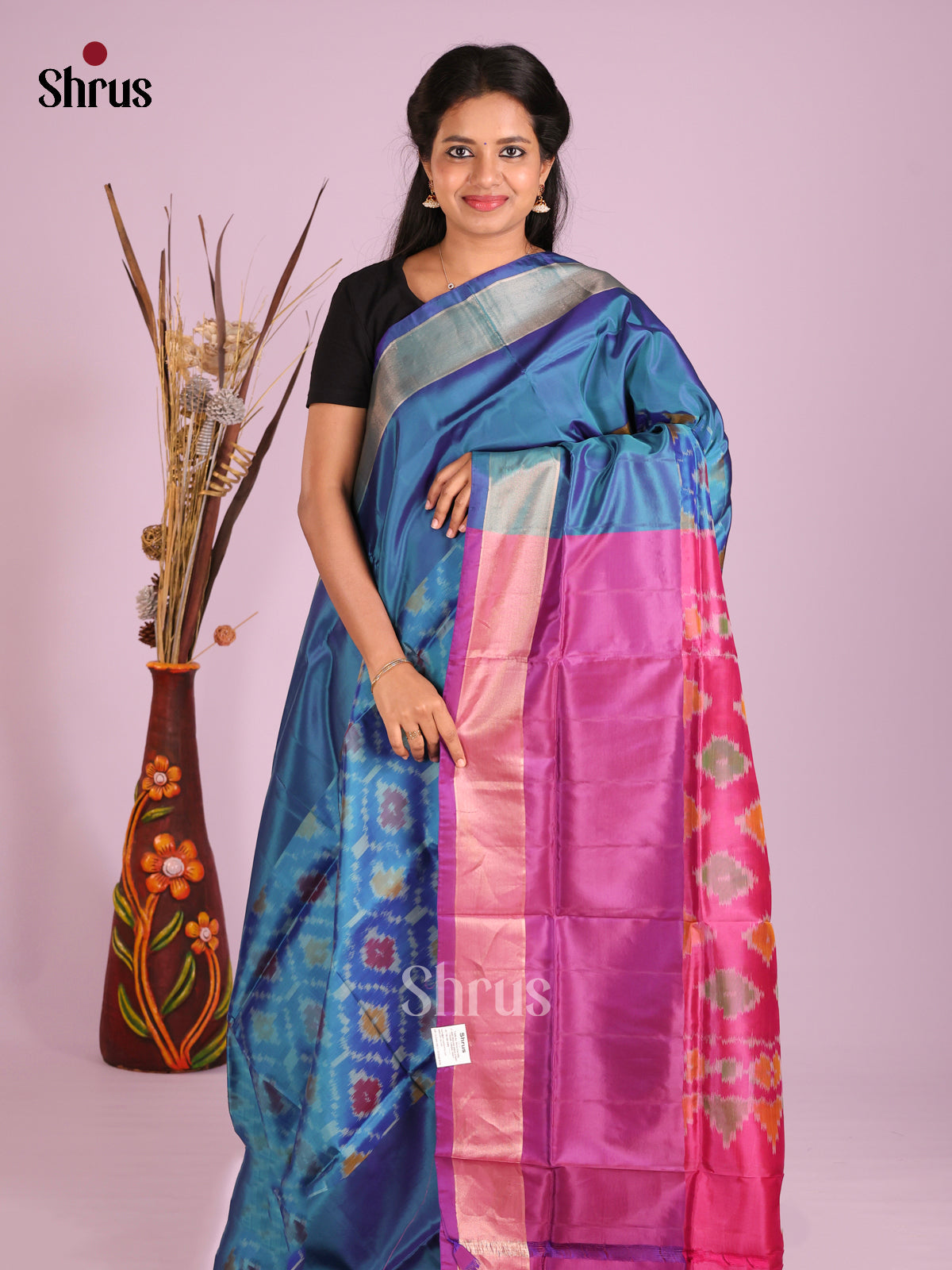Blue & Purple - Semi uppada Saree