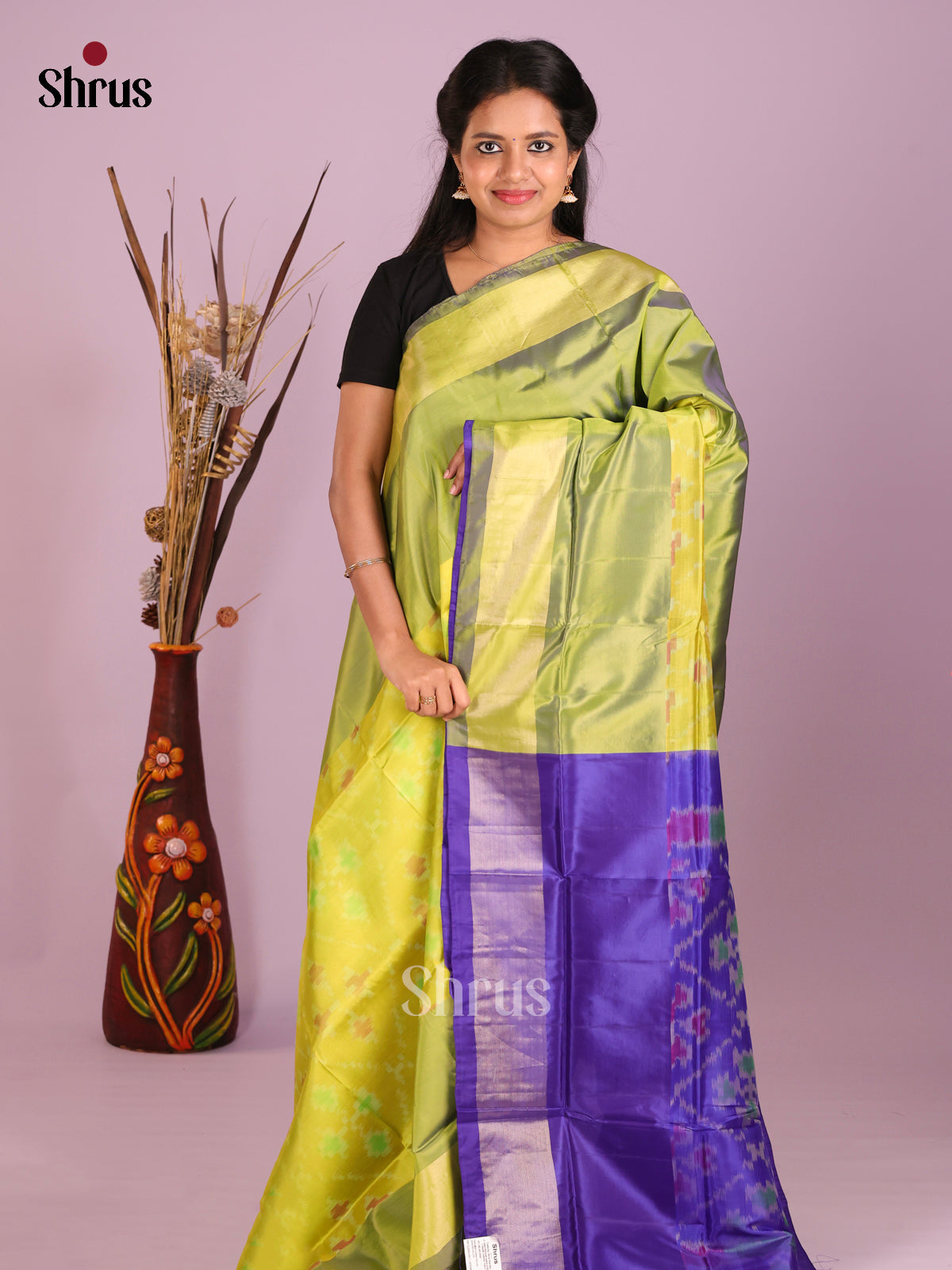 Green & Blue- Semi uppada Saree - Shop on Shrus.com