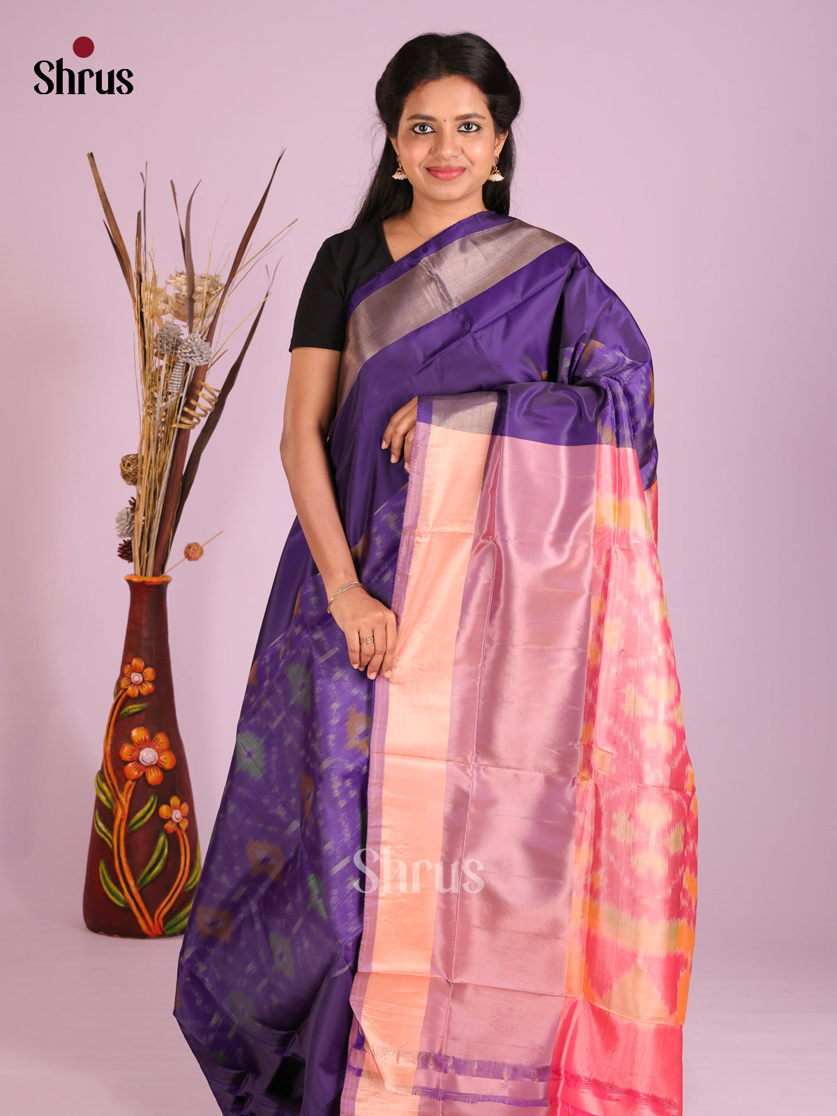 Violet & Lavender - Semi uppada Saree - Shop on Shrus.com