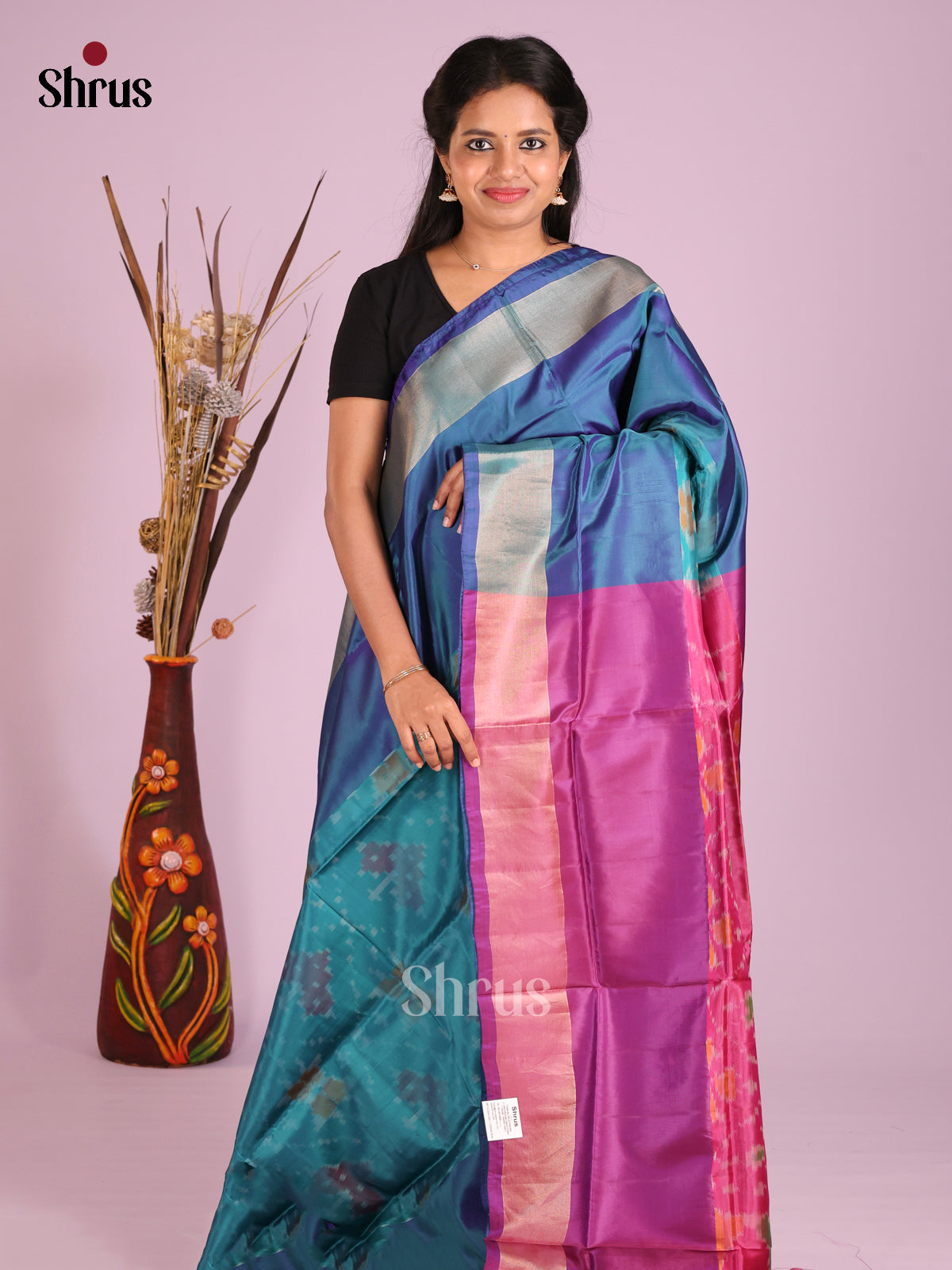 Blue & Purple - Semi uppada Saree