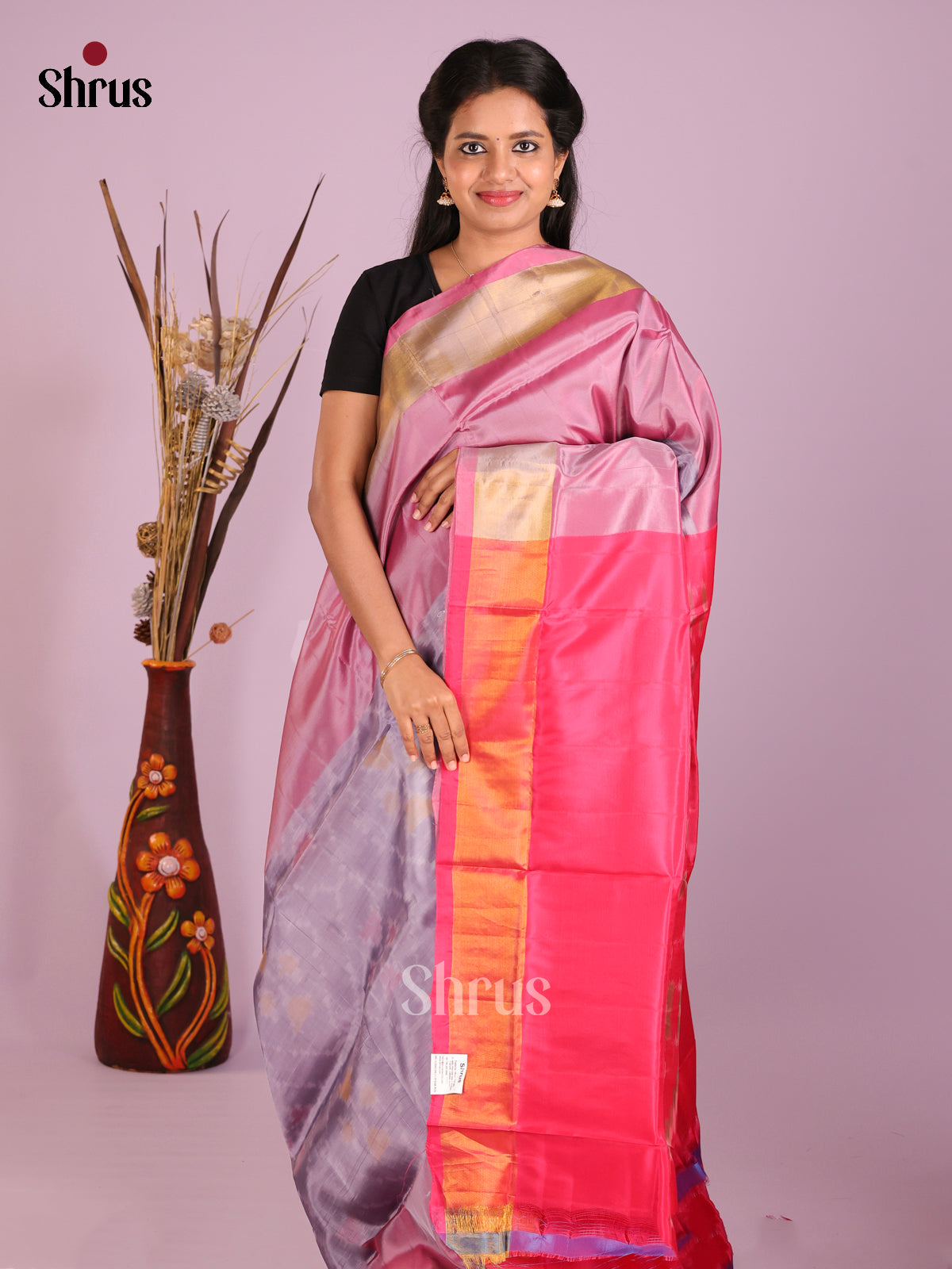 Lavender & Pink - Semi uppada Saree