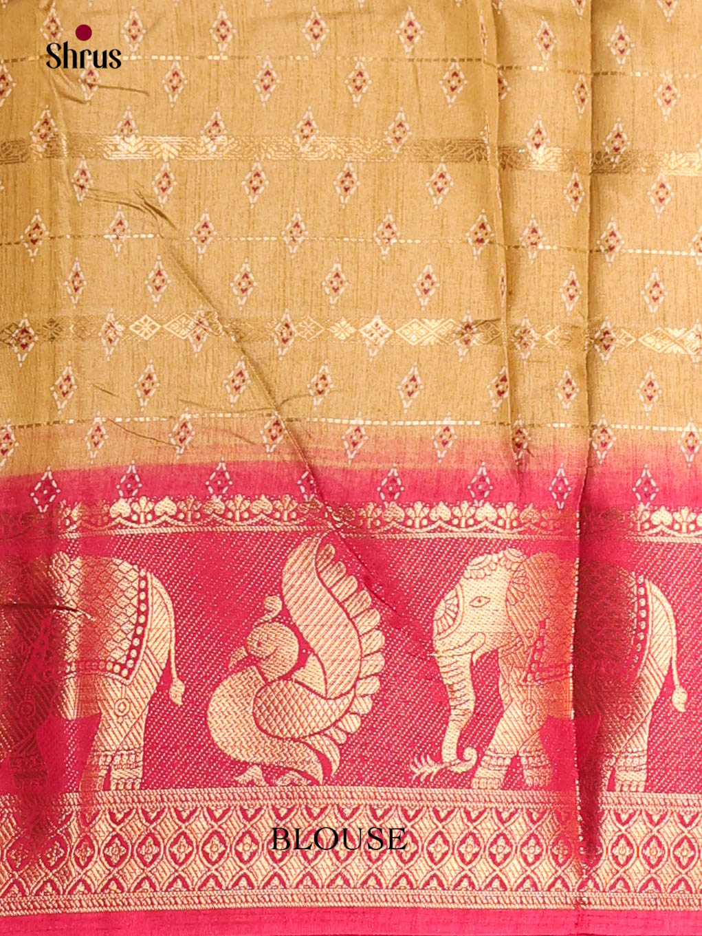 Mustard & Red - Semi Crepe Saree - Shop on Shrus.com