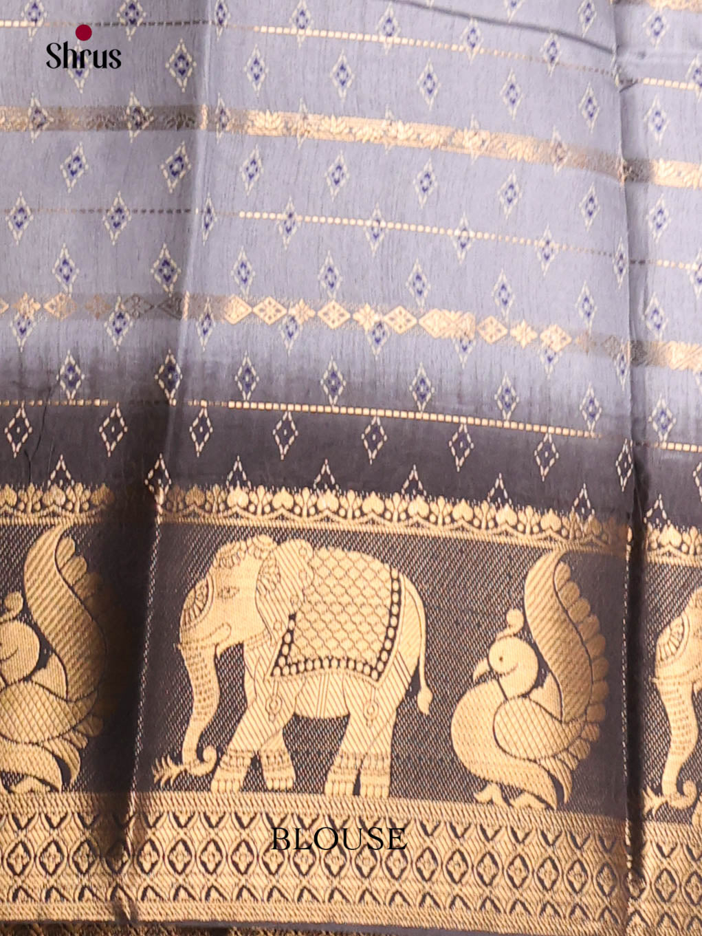 Grey & Black- Semi Crepe Saree - Shop on Shrus.com