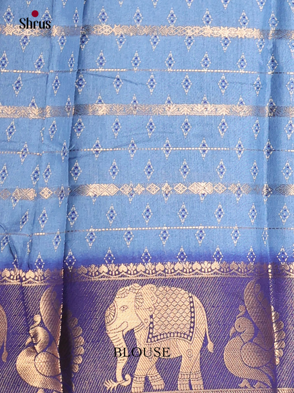 Light Blue & Blue- Semi Crepe Saree - Shop on Shrus.com