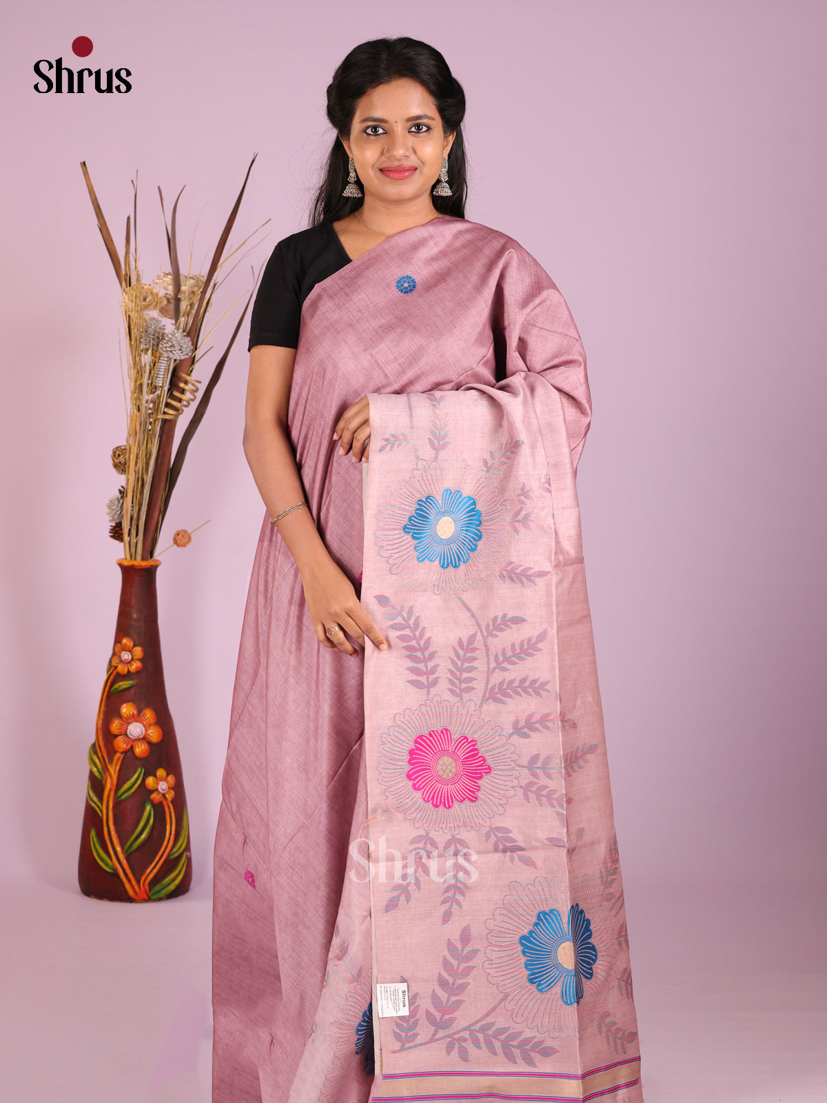 Mild Lavender  - Semi Tussar Saree