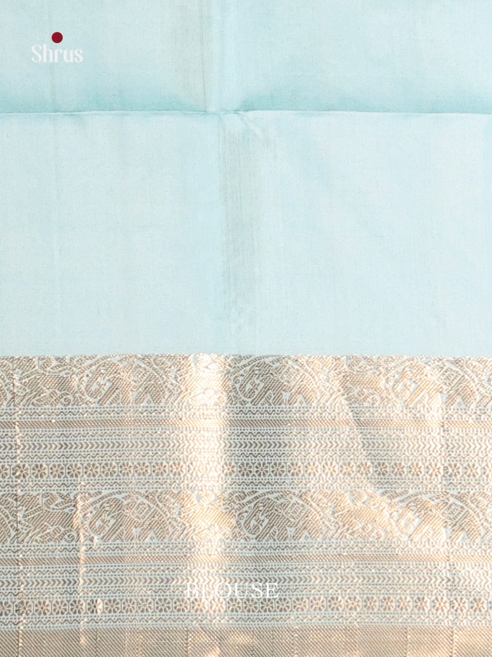 Serene Aqua Blue Soft Silk Saree With Golden Buttas & Zari Woven Border