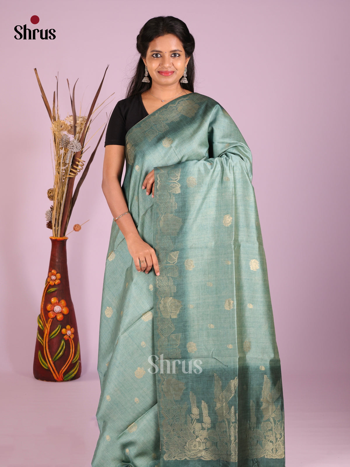 Pastel Blue- Semi Tussar Saree