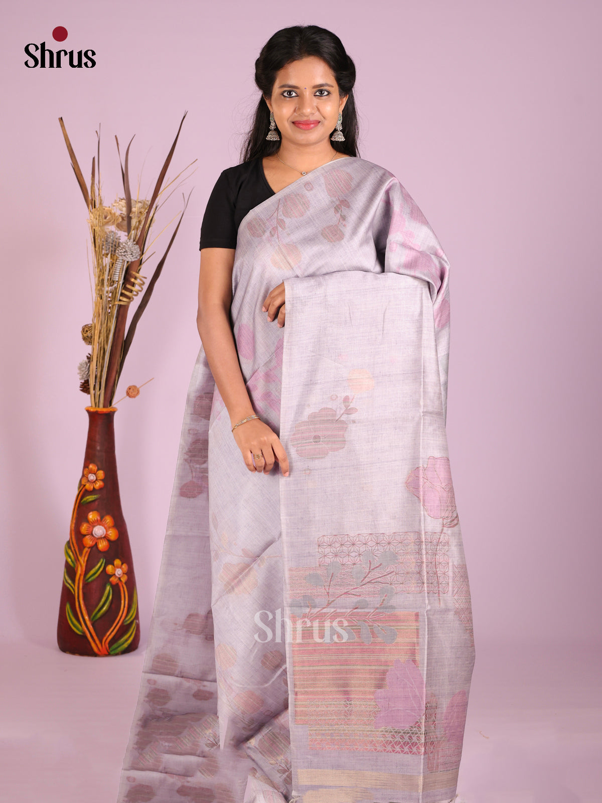 Mild Lavender - Semi Tussar Saree