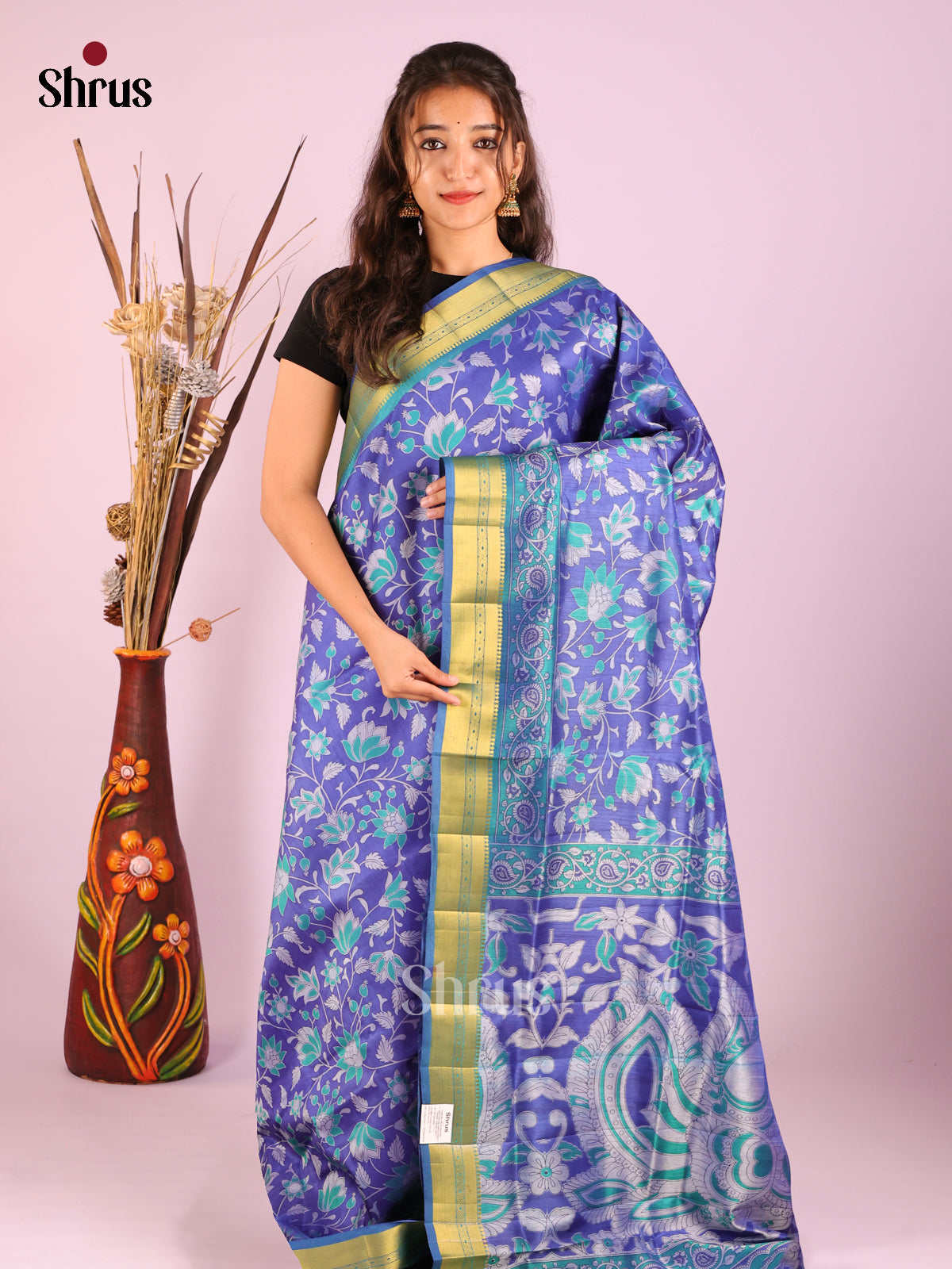 Blue  - Semi Patola Saree