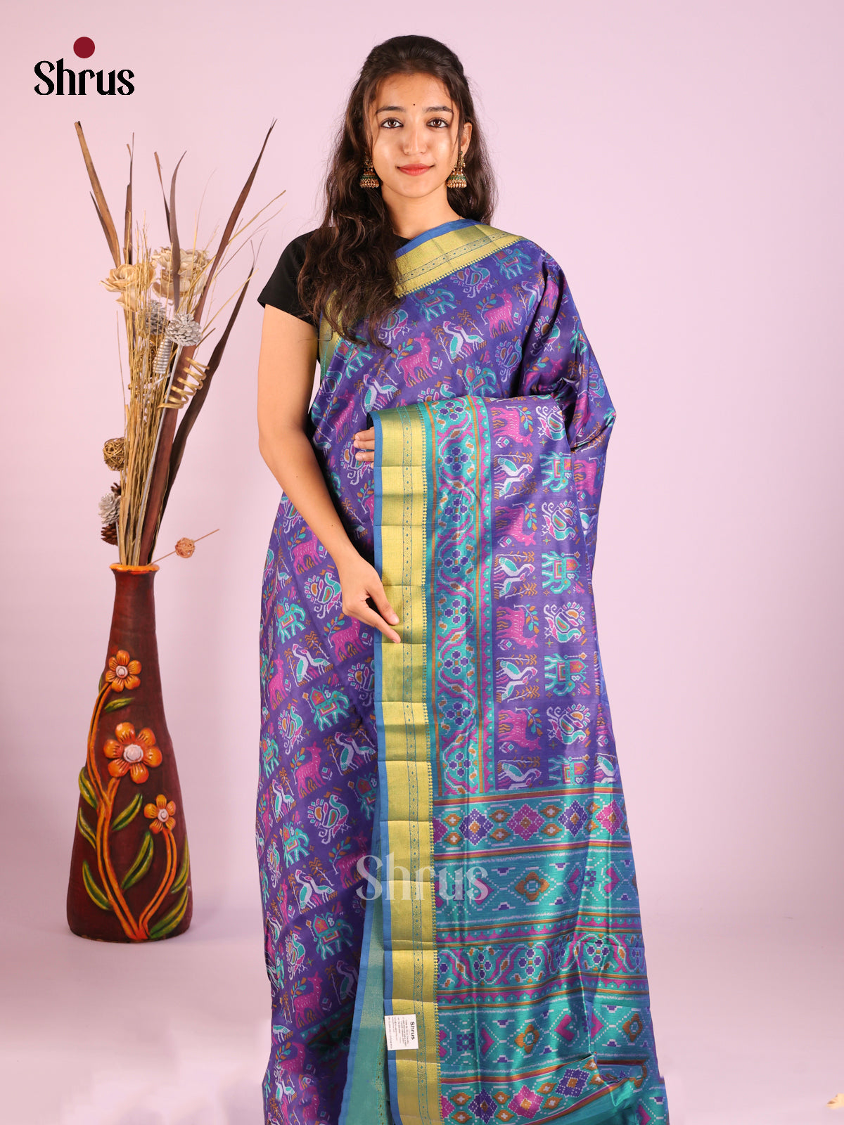 Blue - Semi Patola Saree