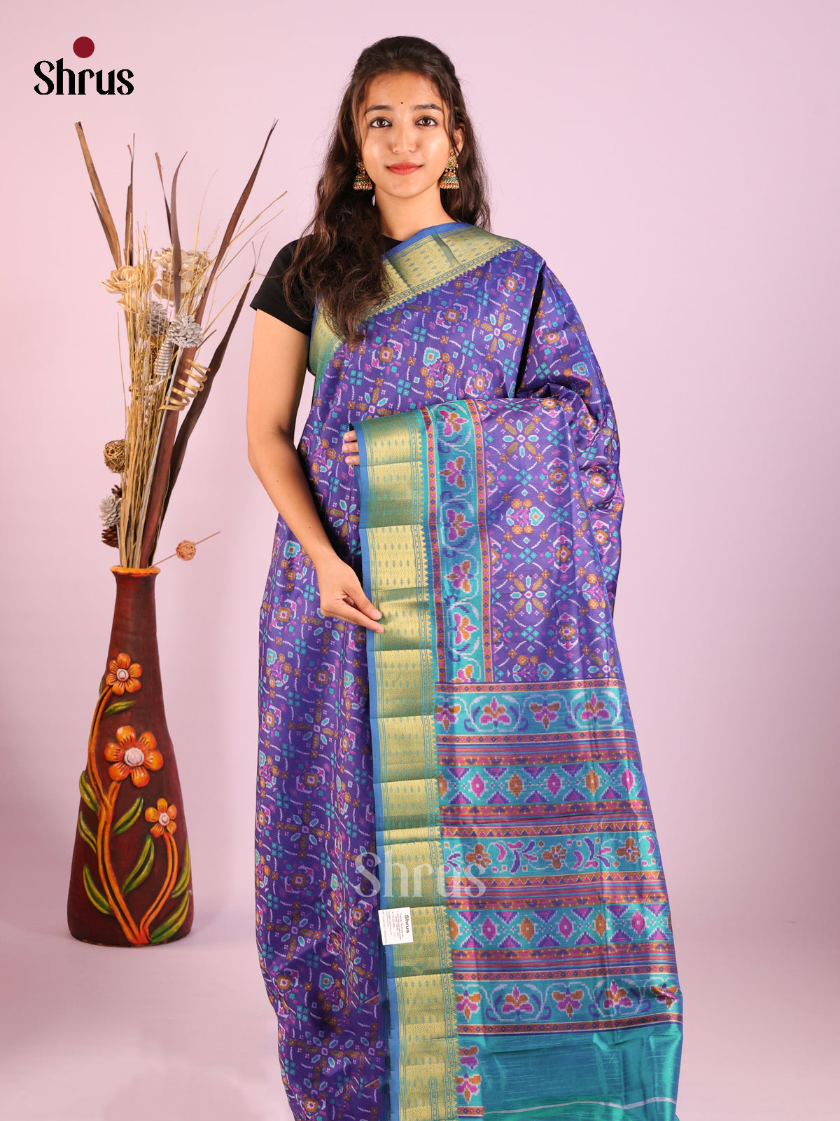 Blue - Semi Patola Saree