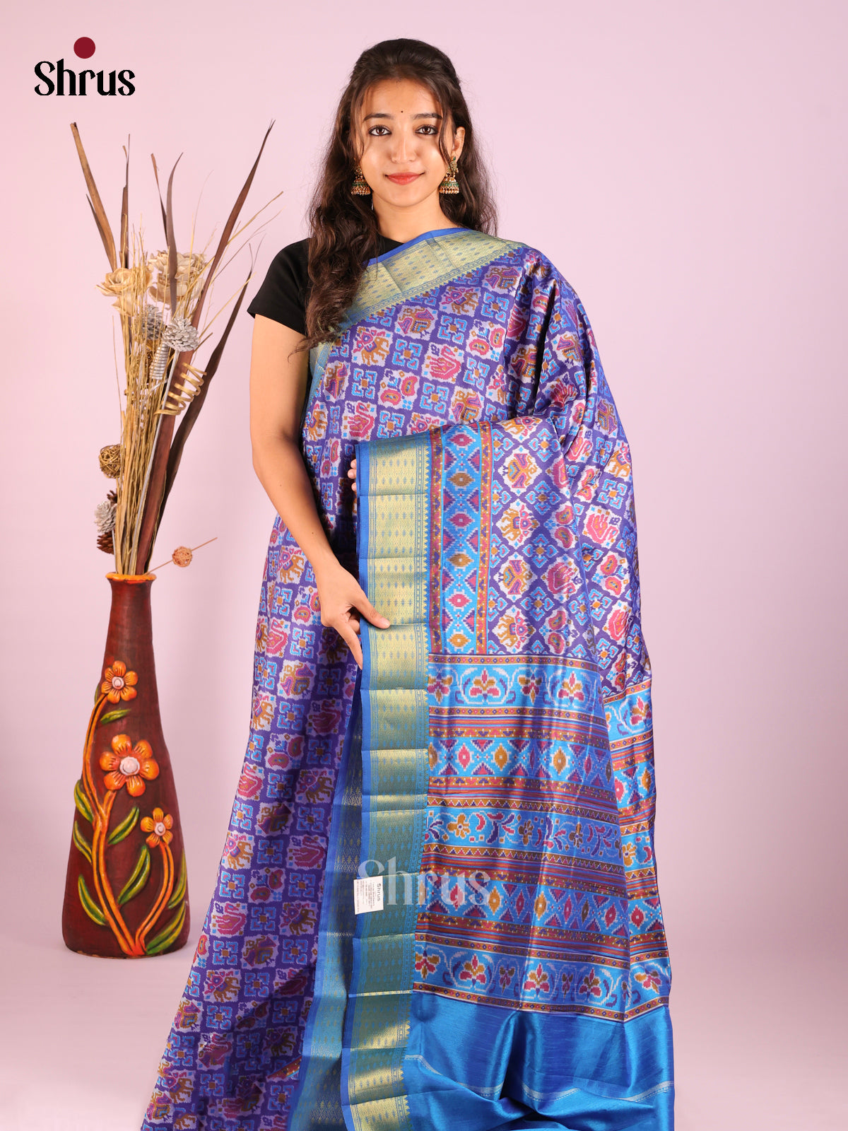 Blue - Semi Patola Saree