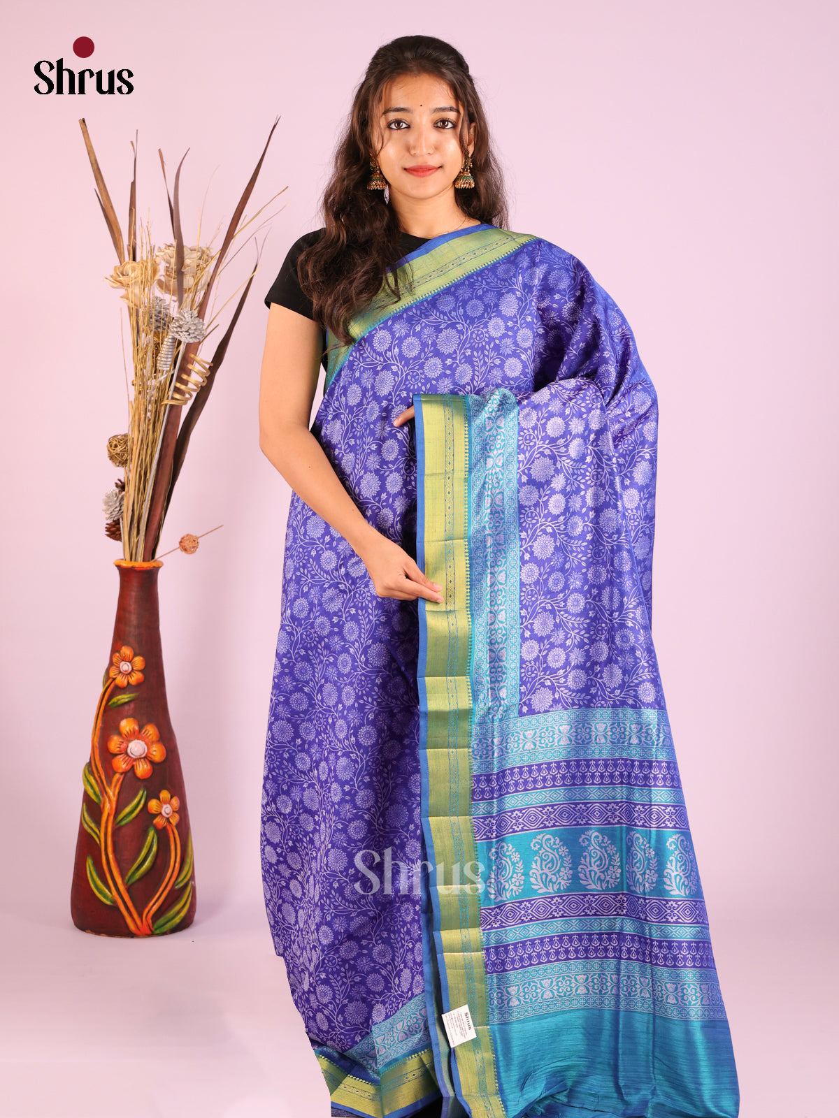 Blue - Semi Patola Saree