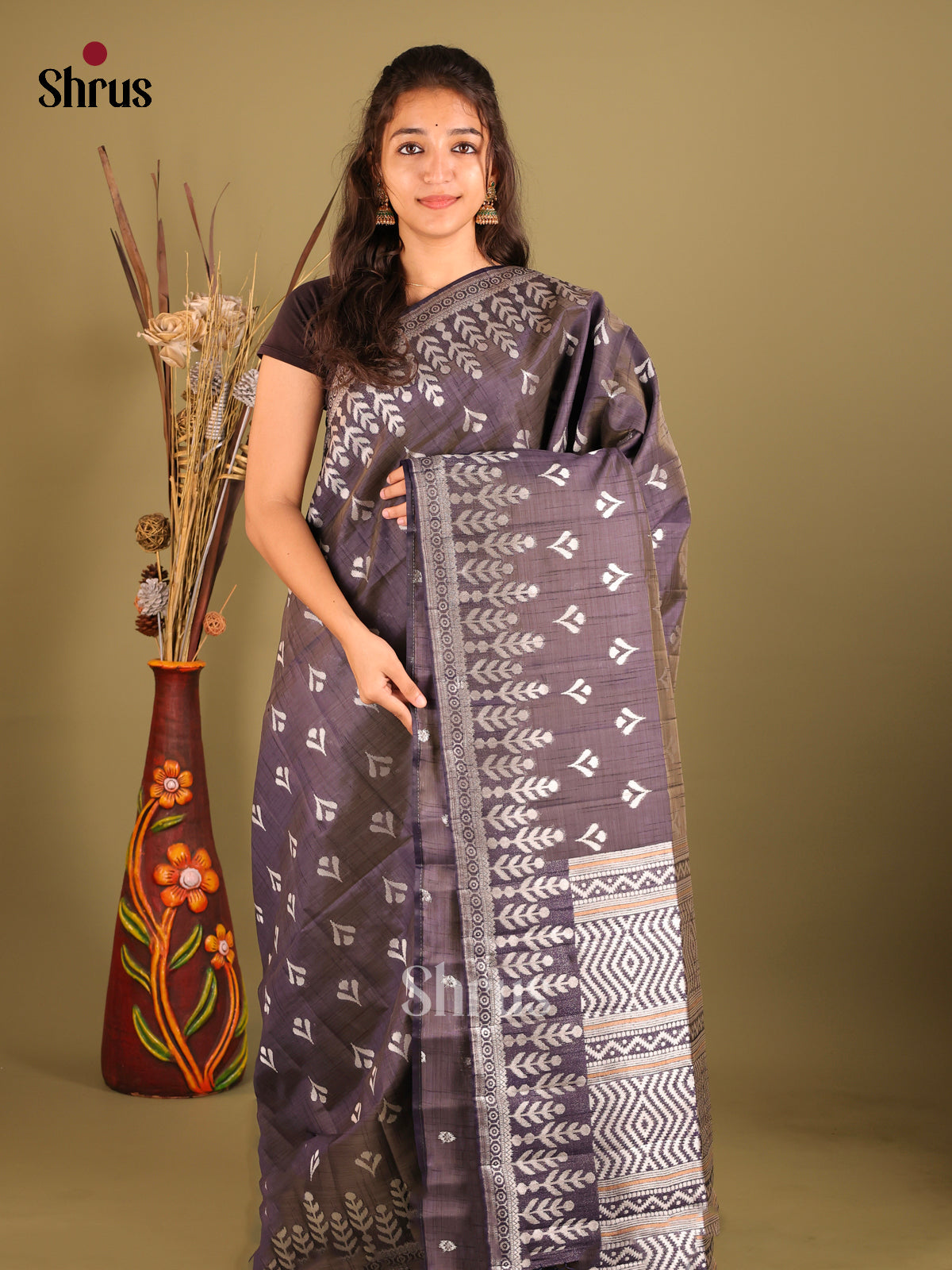 DIS07011 - Semi Rawsilk Saree