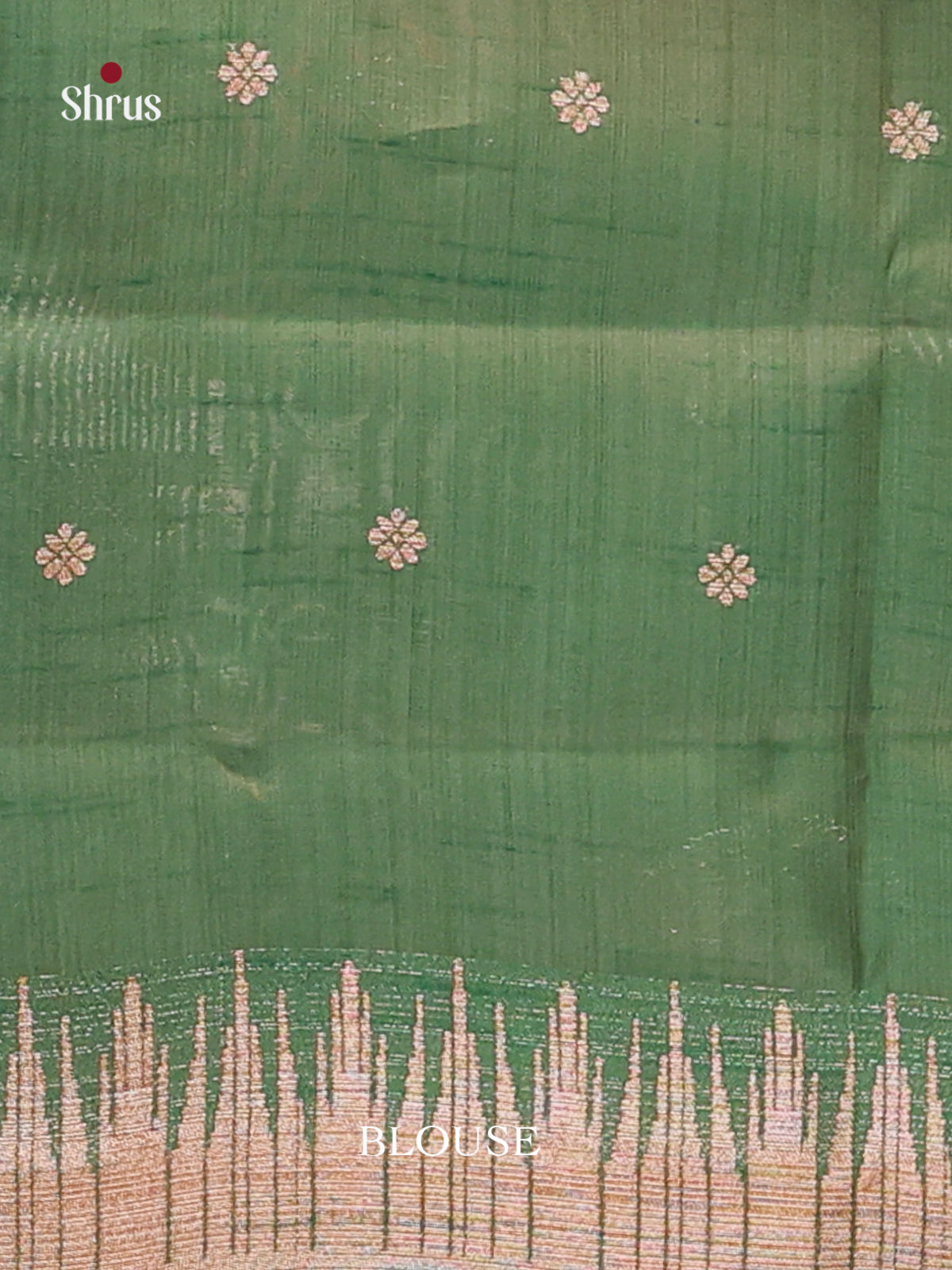 green- Semi Rawsilk Saree