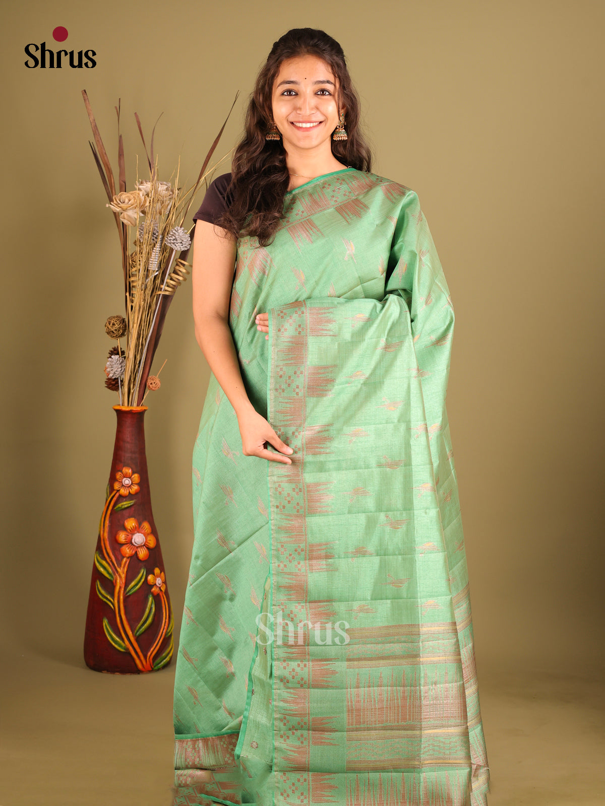 Pastel Green - Semi Rawsilk Saree