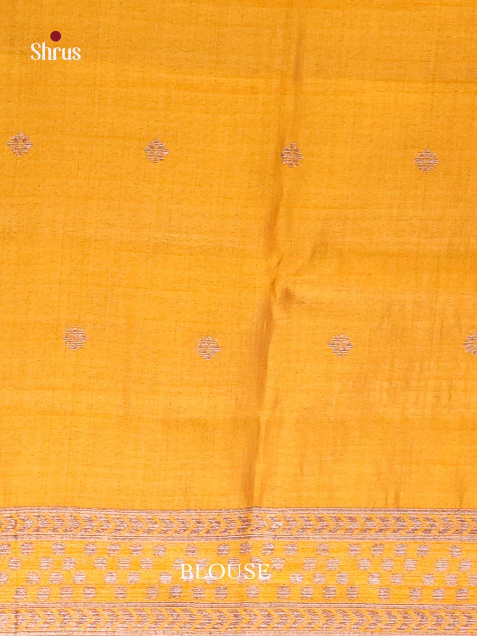 Mustard - Semi Rawsilk Saree