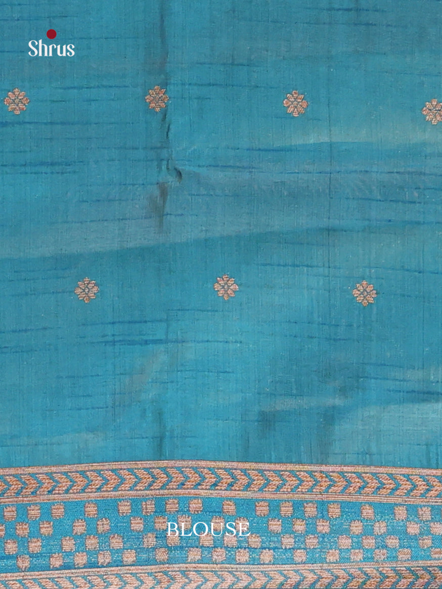 Blue - Semi Rawsilk Saree