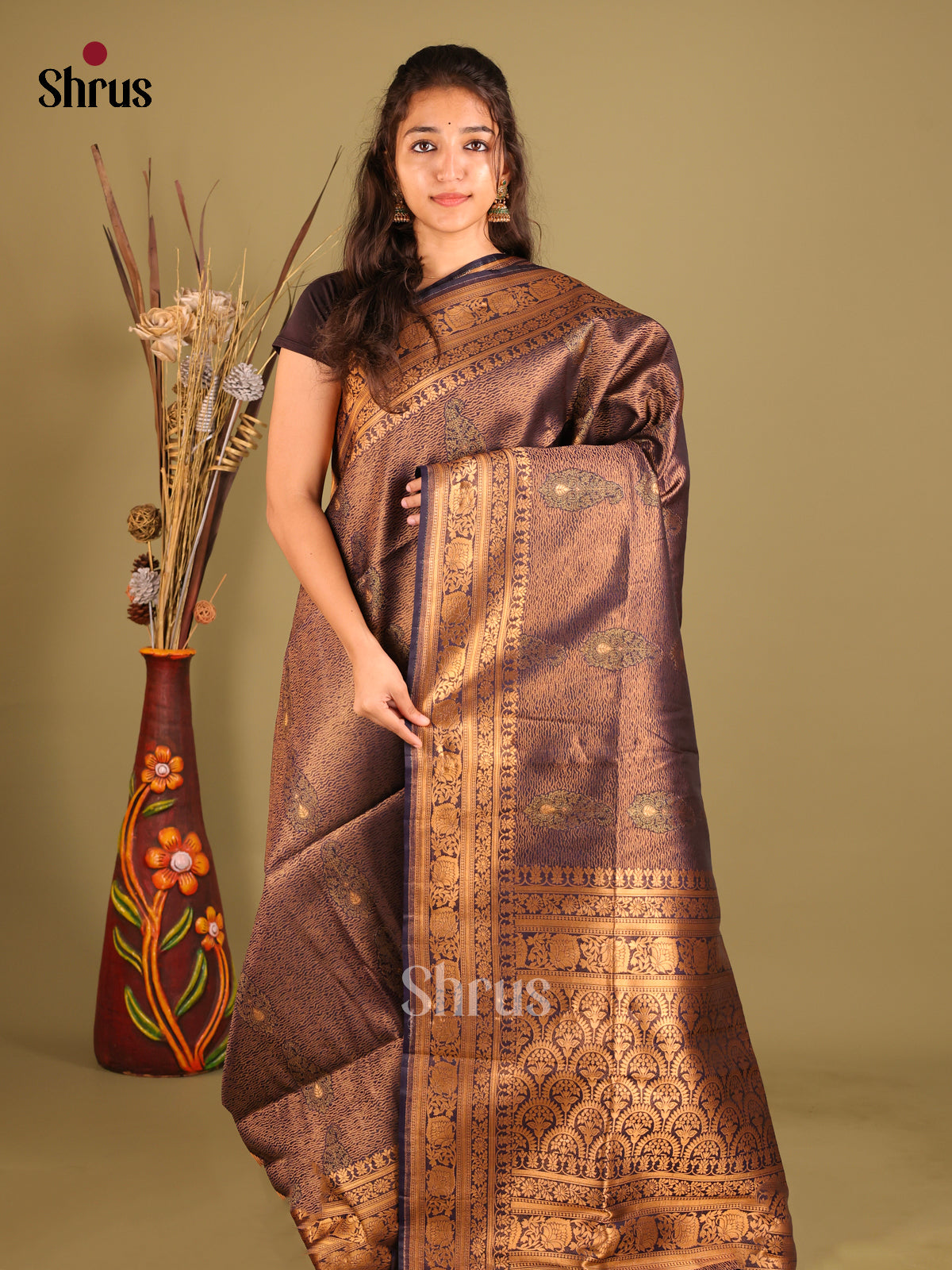 Blue- Bamboo silk Saree