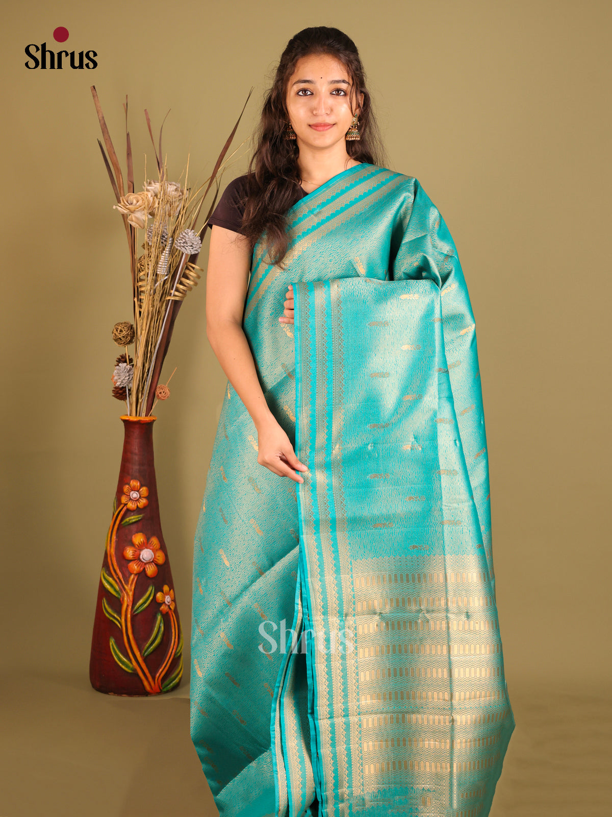 Pastel Blue - Bamboo silk Saree