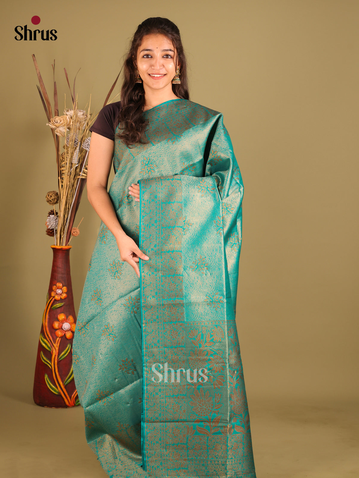 Blue - Bamboo silk Saree