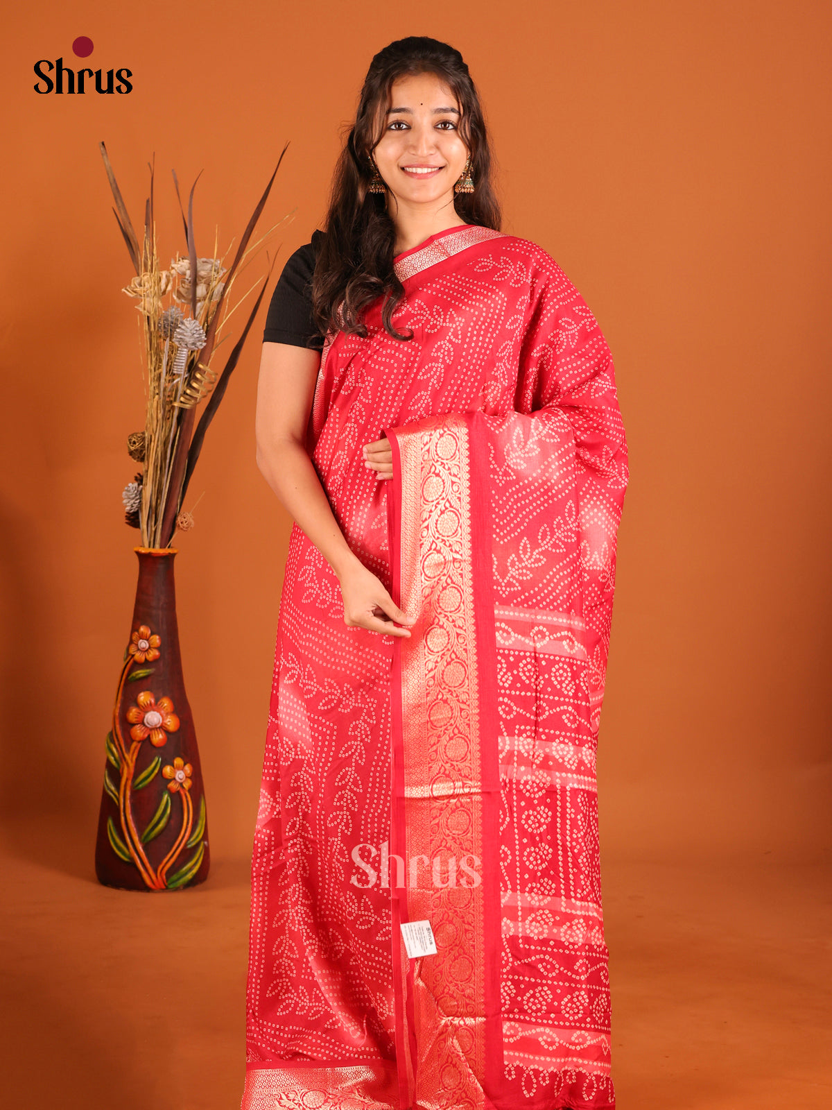 DIS07314 - Bandhini Saree - Shop on Shrus.com
