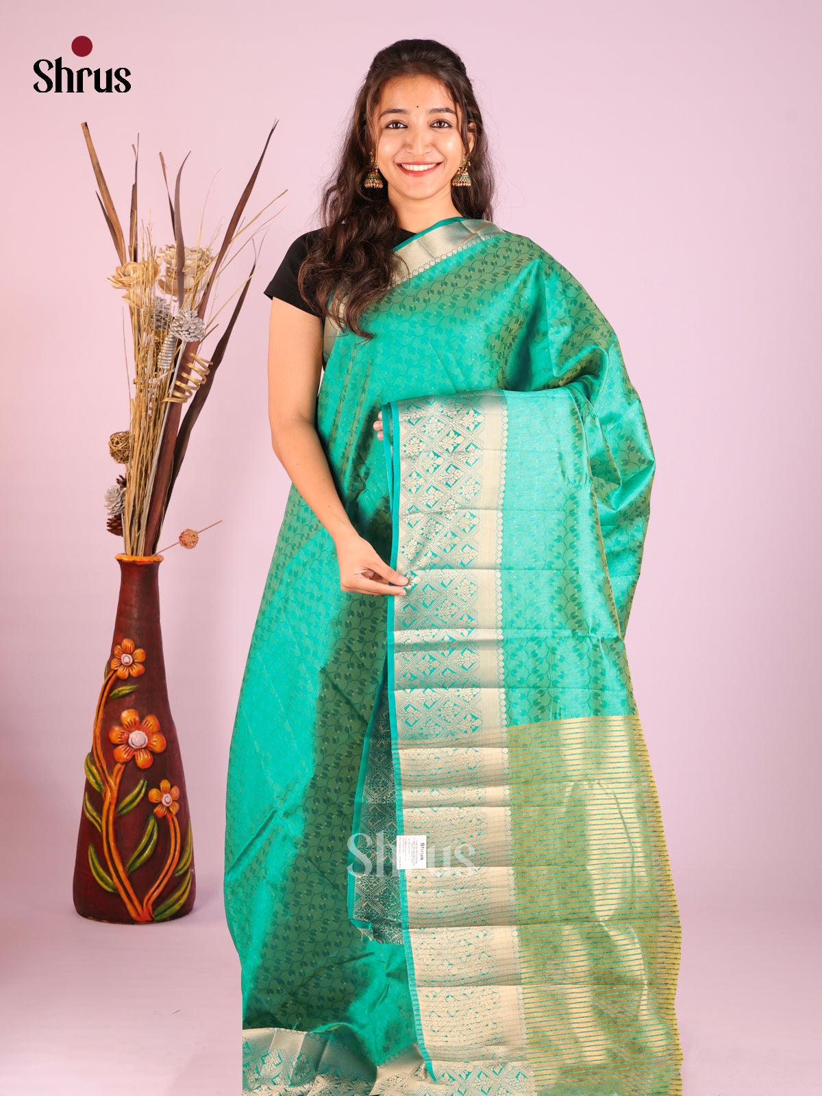 Green - Semi Rawsilk Saree