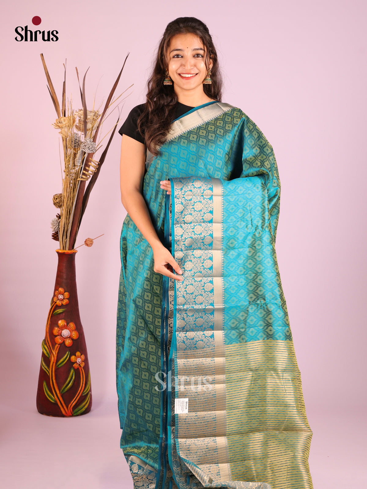 DIS08130 - Semi Rawsilk Saree
