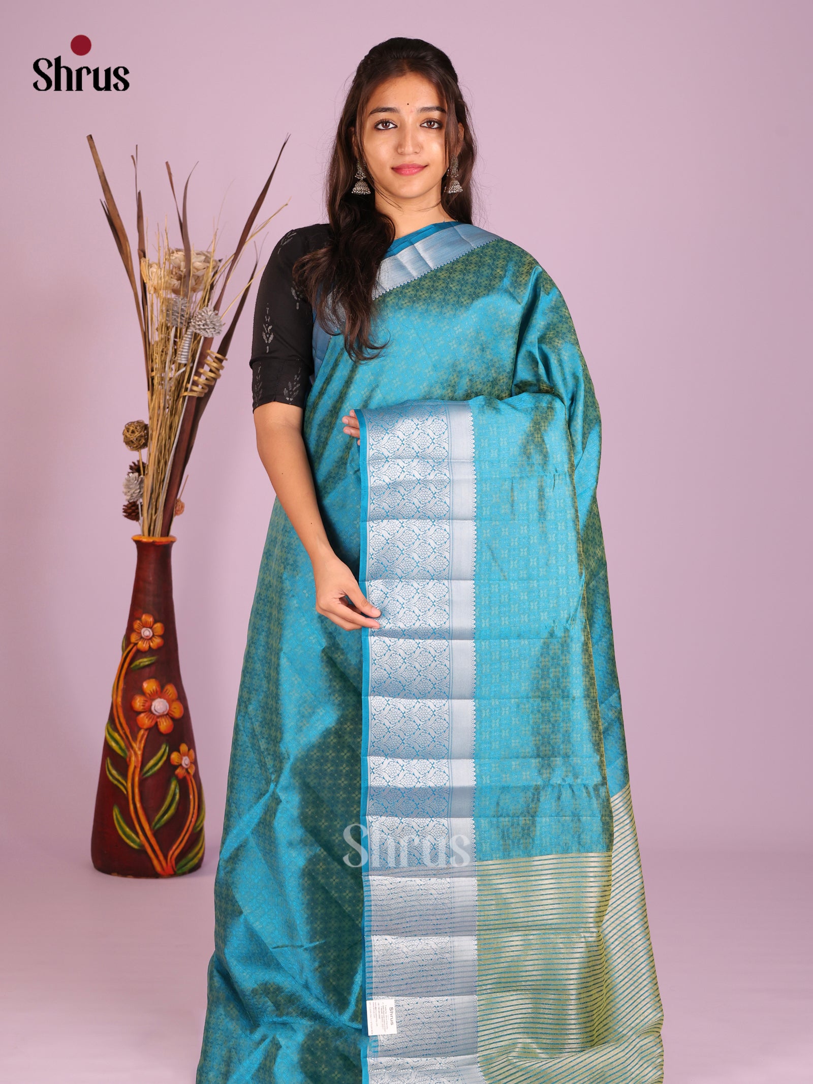 Blue - Semi Rawsilk Saree
