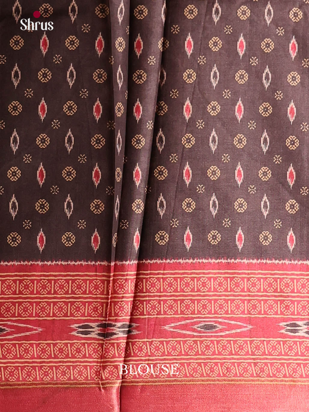 Brown & Red - Semi Crepe Saree