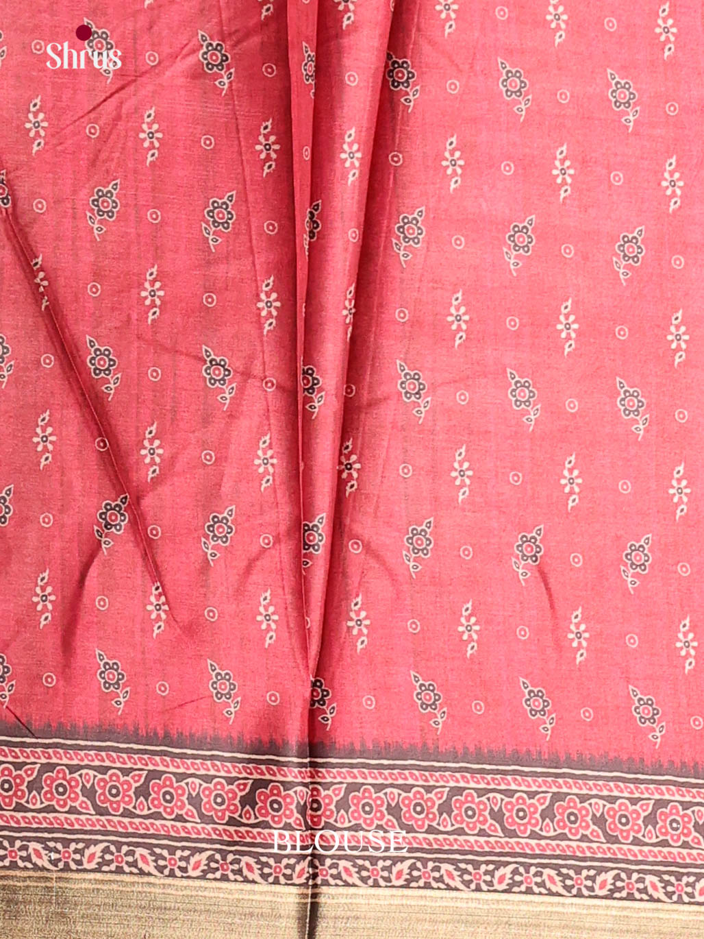Red & Brown- Semi Crepe Saree - Shop on Shrus.com