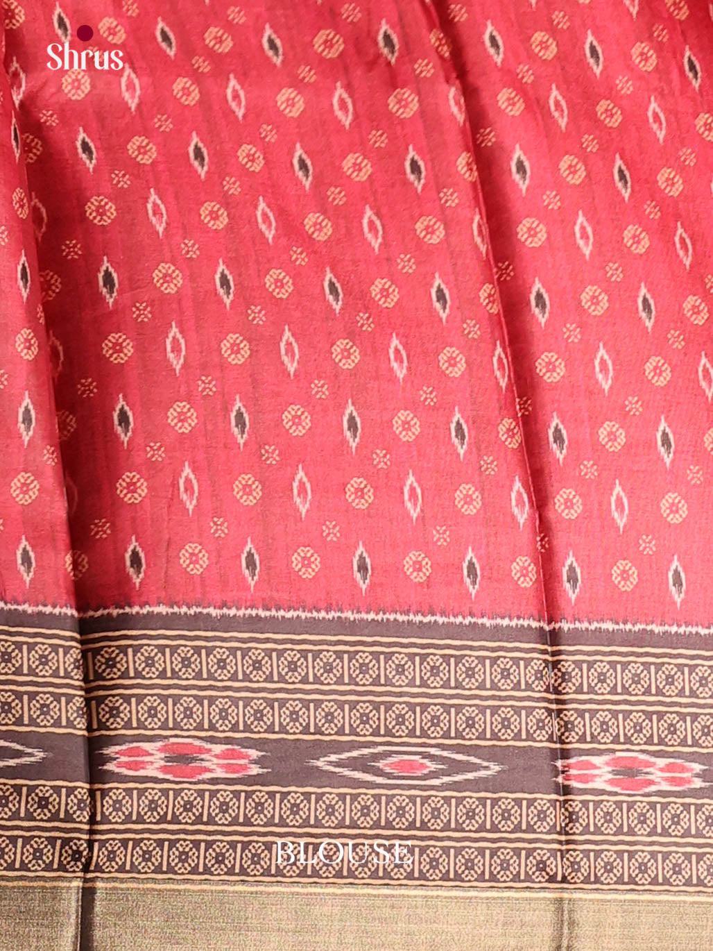 Red & Brown- Semi Crepe Saree
