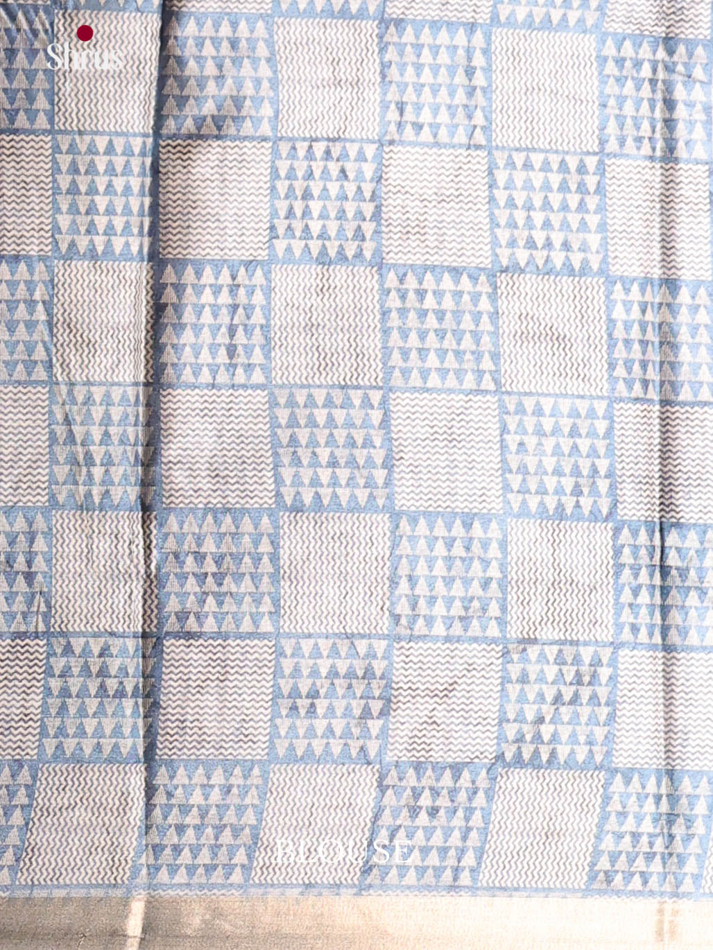 Maroon & Blue - Semi Crepe Saree