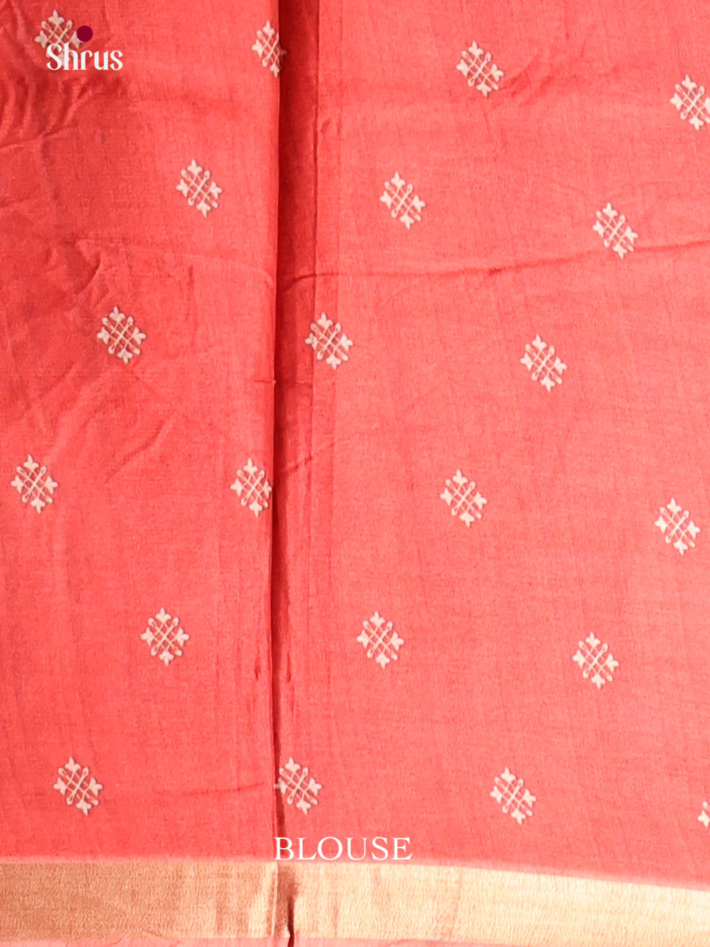 Blue & Red - Semi Crepe Saree