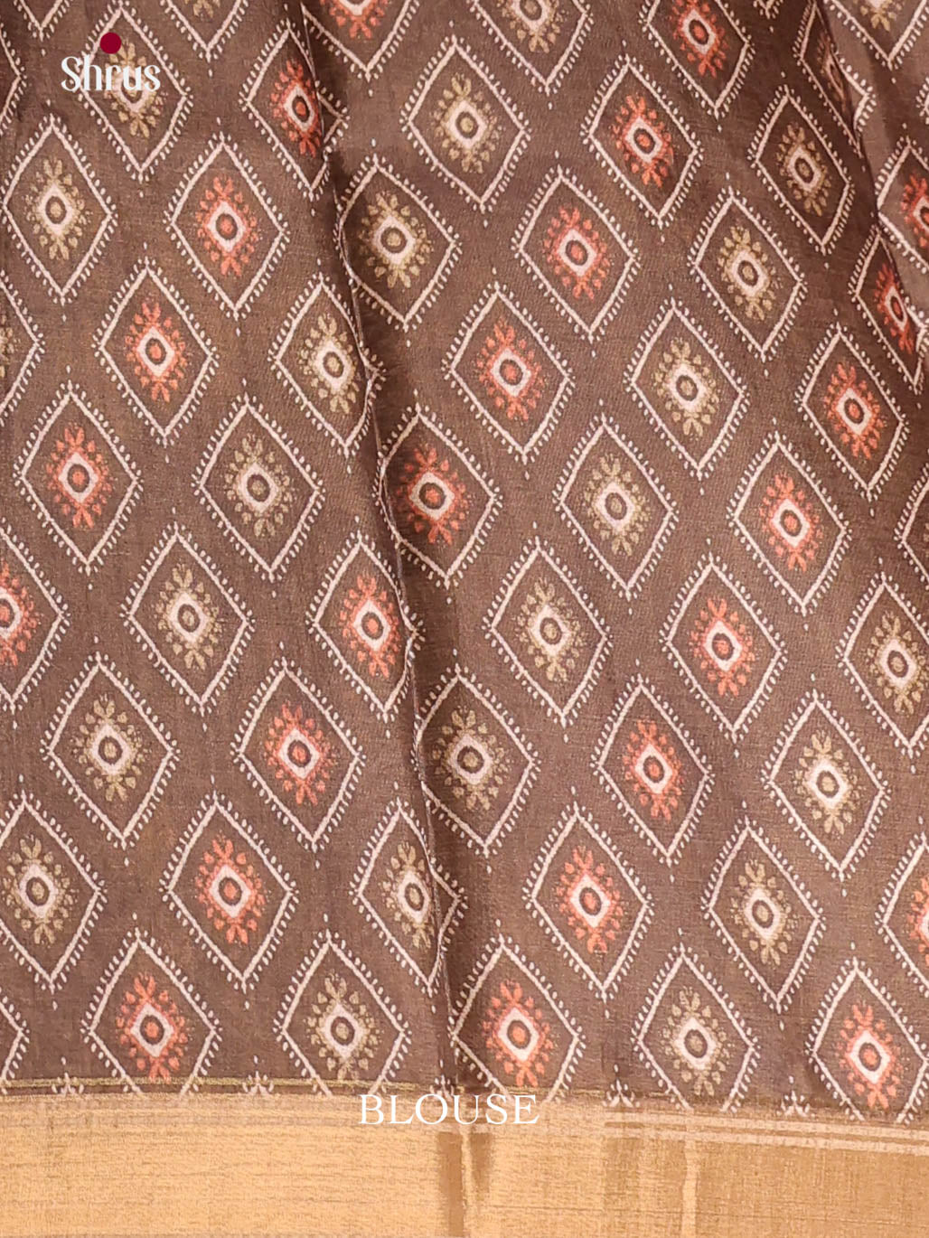Brown- Semi Crepe Saree