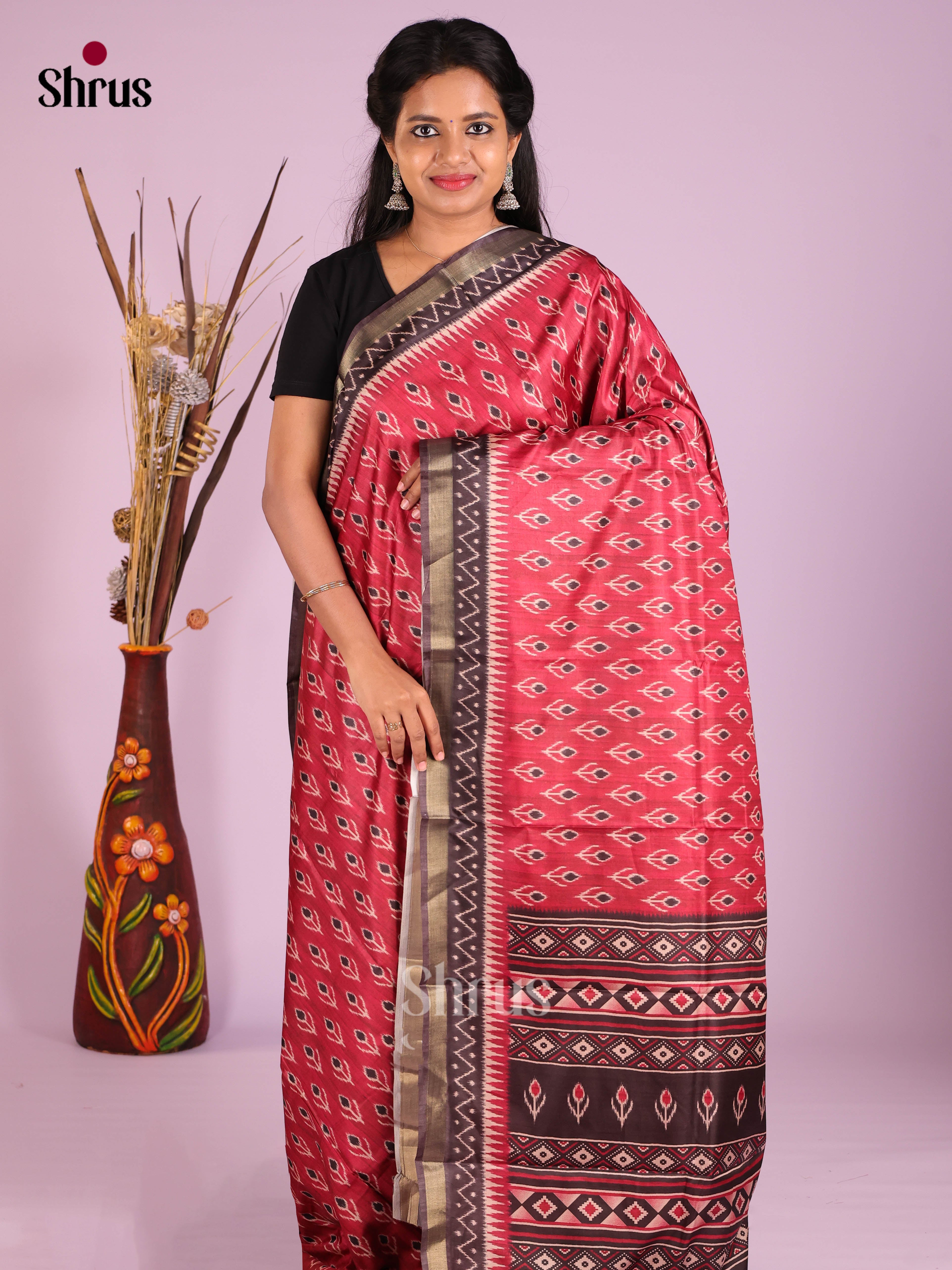 DIS08218 - Semi Crepe Saree - Shop on Shrus.com