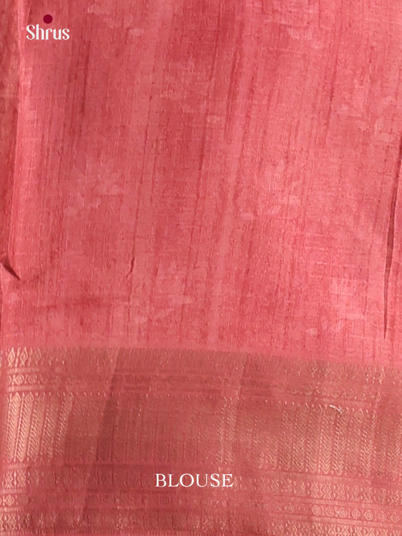 Cream & Red - Semi Dola silk Saree