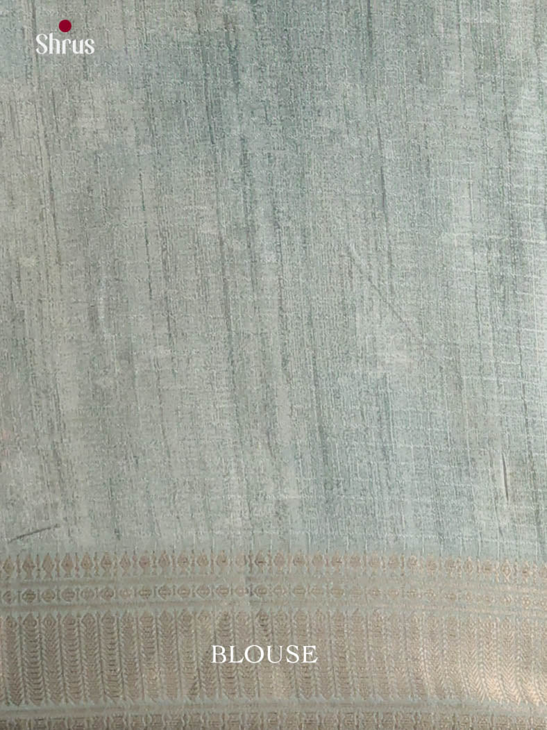 Cream & Blue - Semi Dola silk Saree