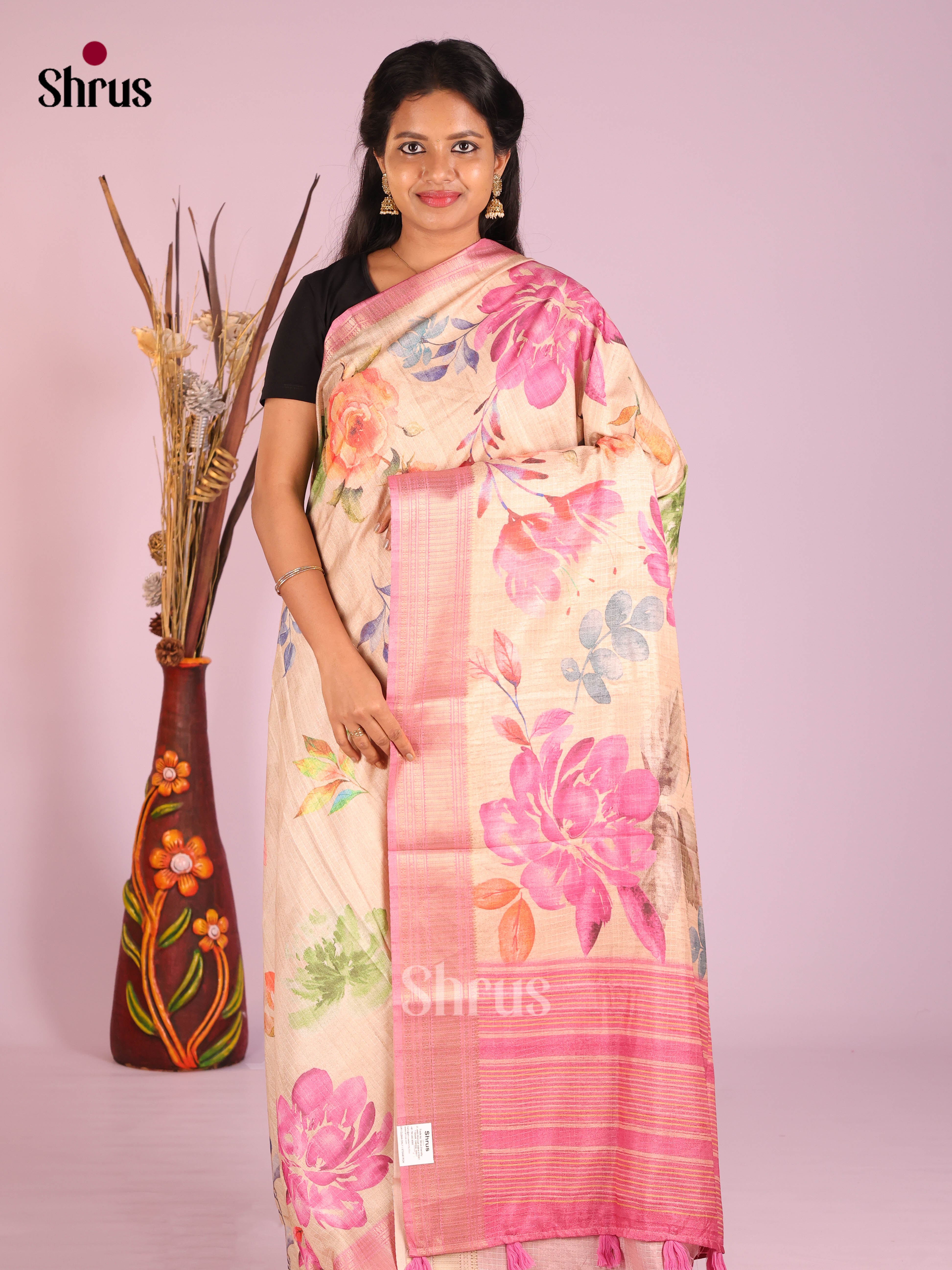 DIS08236 - Semi Dola silk Saree - Shop on Shrus.com