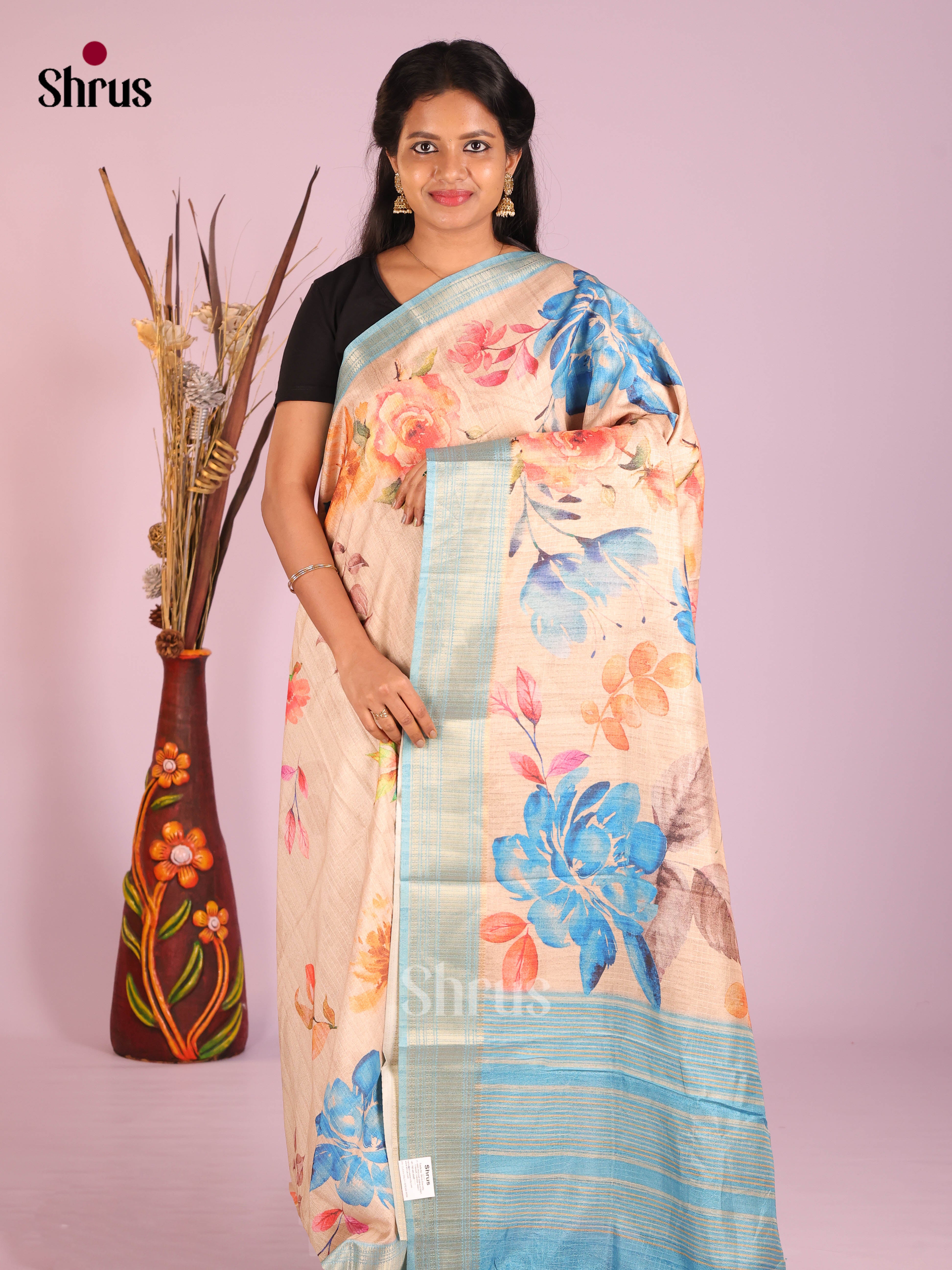 DIS08239 - Semi Dola silk Saree - Shop on Shrus.com