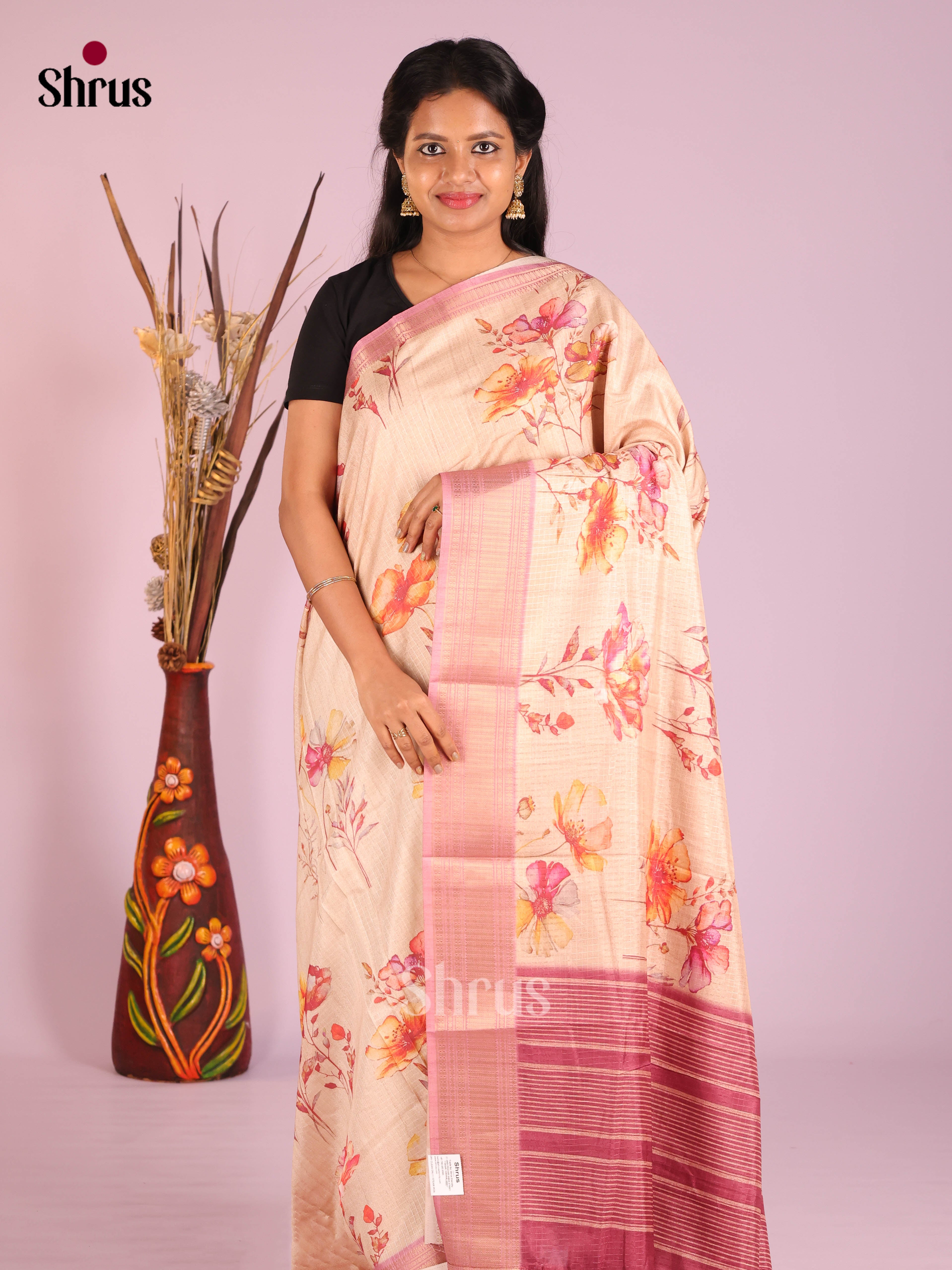 DIS08240 - Semi Dola silk Saree - Shop on Shrus.com