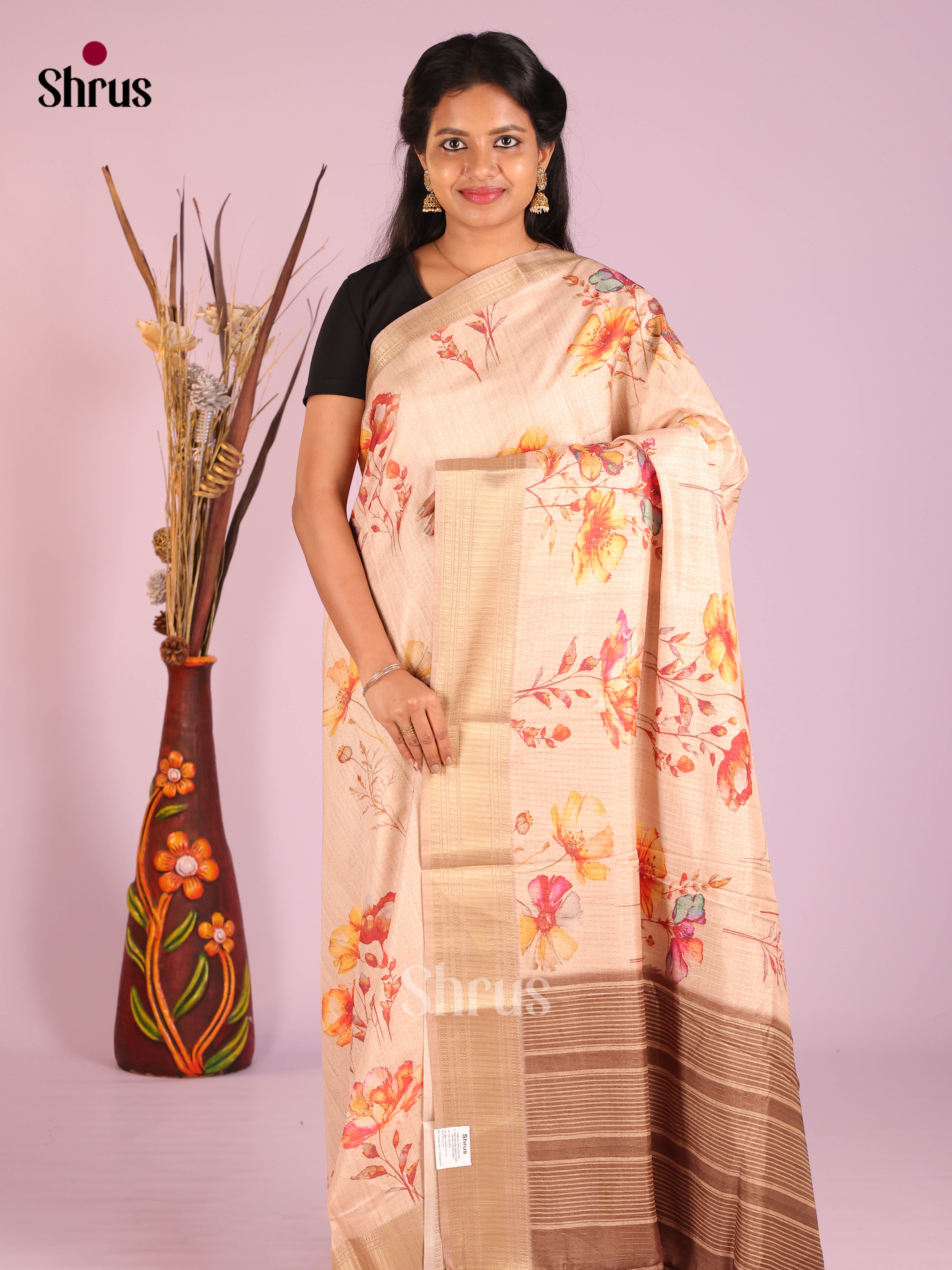 DIS08241 - Semi Dola silk Saree - Shop on Shrus.com