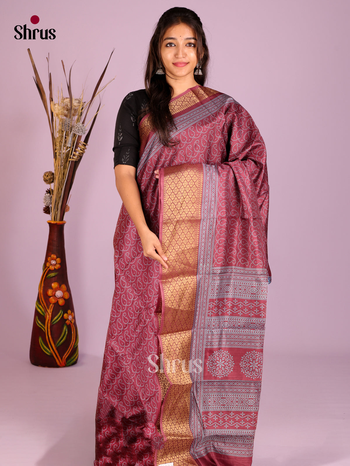 DIS08258 - Semi Crepe Saree - Shop on Shrus.com